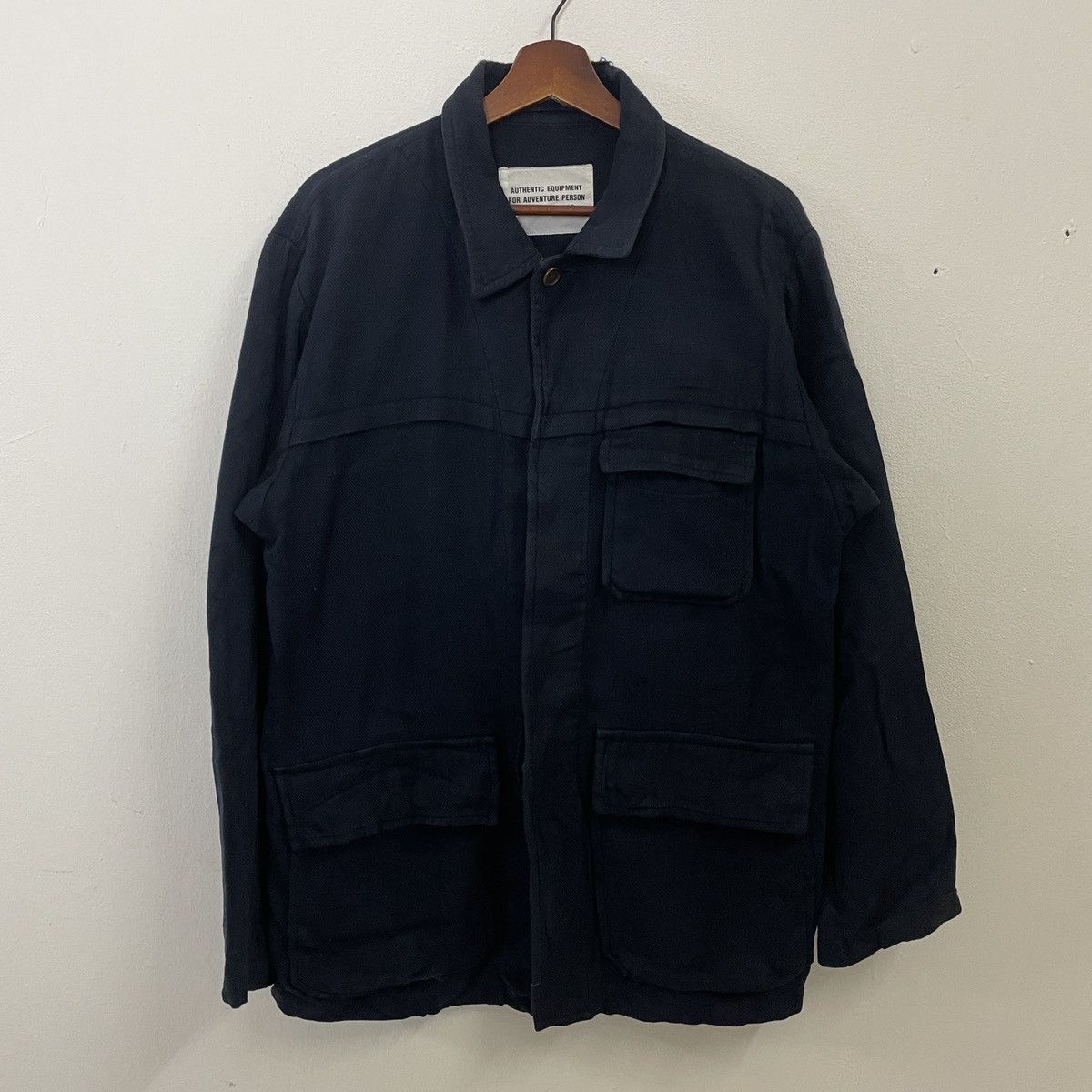 image of Cabane De Zucca x Issey Miyake Vintage Cabbane De Zucca By Issey Miyake Army Jacket in Dark Blue (S