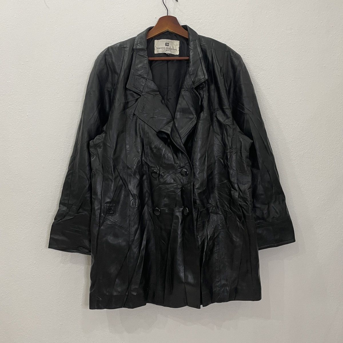 Pierre Balmain Paris Button Ups Leather Jacket