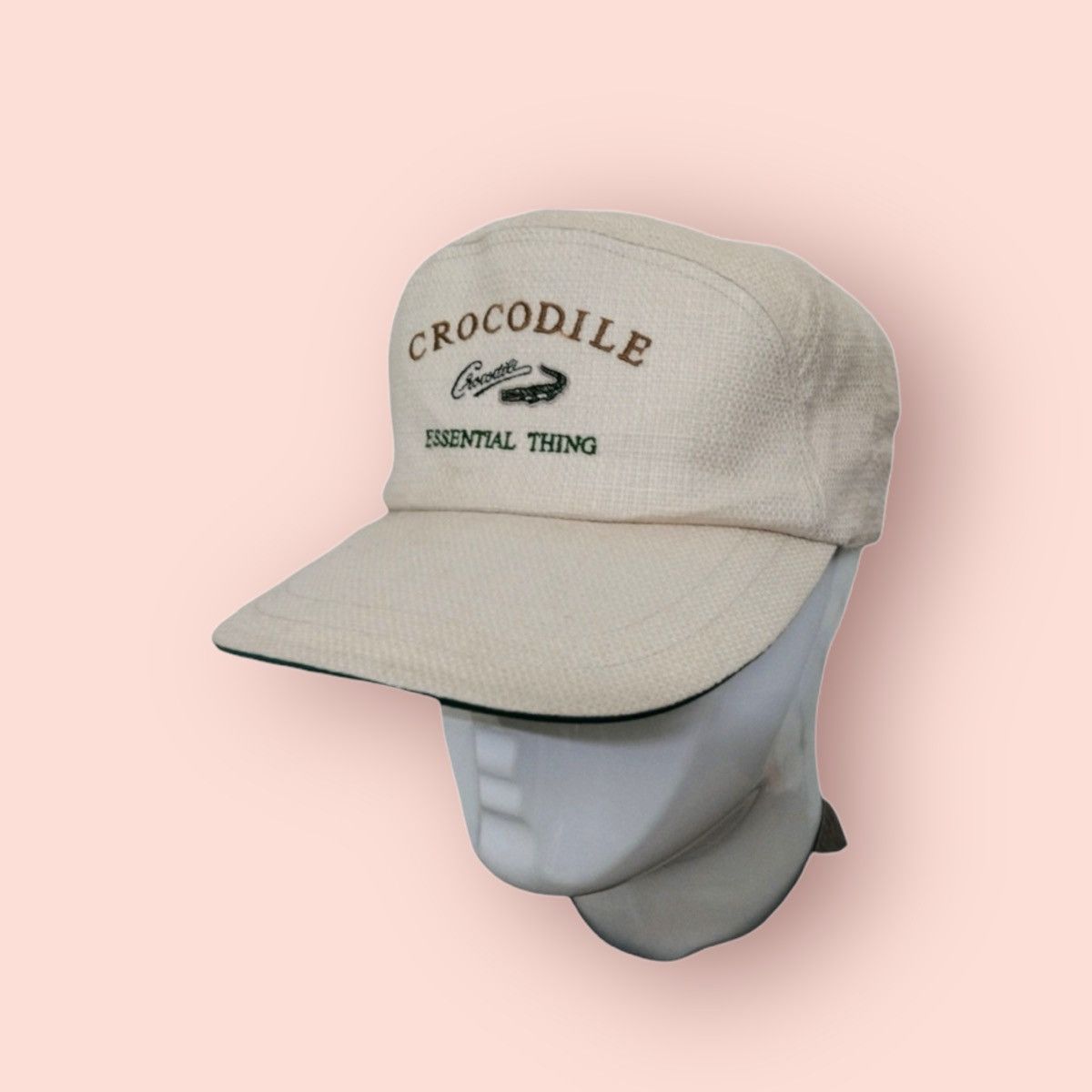 Designer × Japanese Brand × Vintage RARE CROCODILE VINTAGE 7 PANELS HEMP/COTTON CAP Size ONE SIZE - 2 Thumbnail