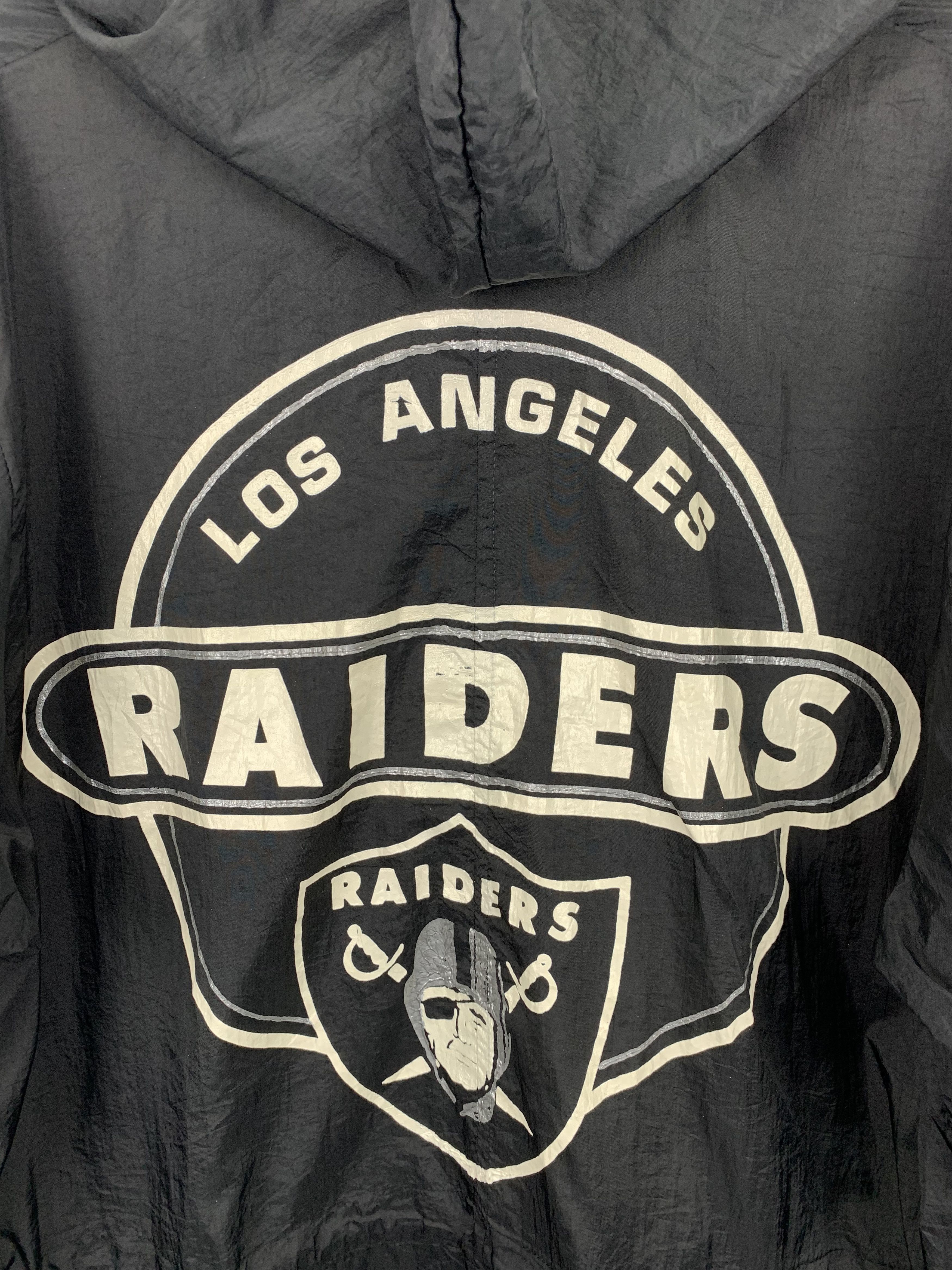 NFL Vintage 90s Raiders Big Logo Long Hoodie Jacket J0958 Size US L / EU 52-54 / 3 - 4 Thumbnail