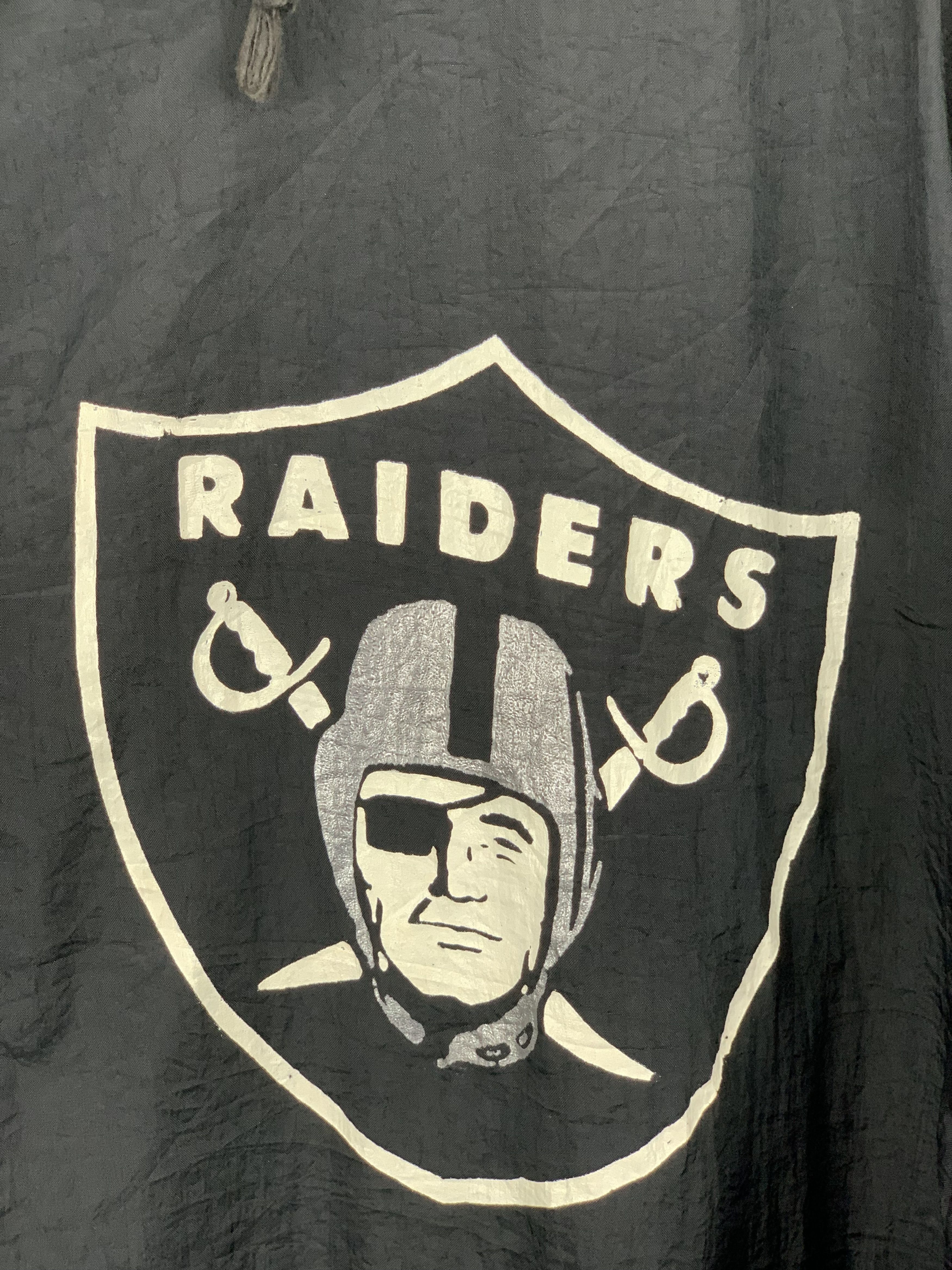 NFL Vintage 90s Raiders Big Logo Long Hoodie Jacket J0958 Size US L / EU 52-54 / 3 - 6 Thumbnail