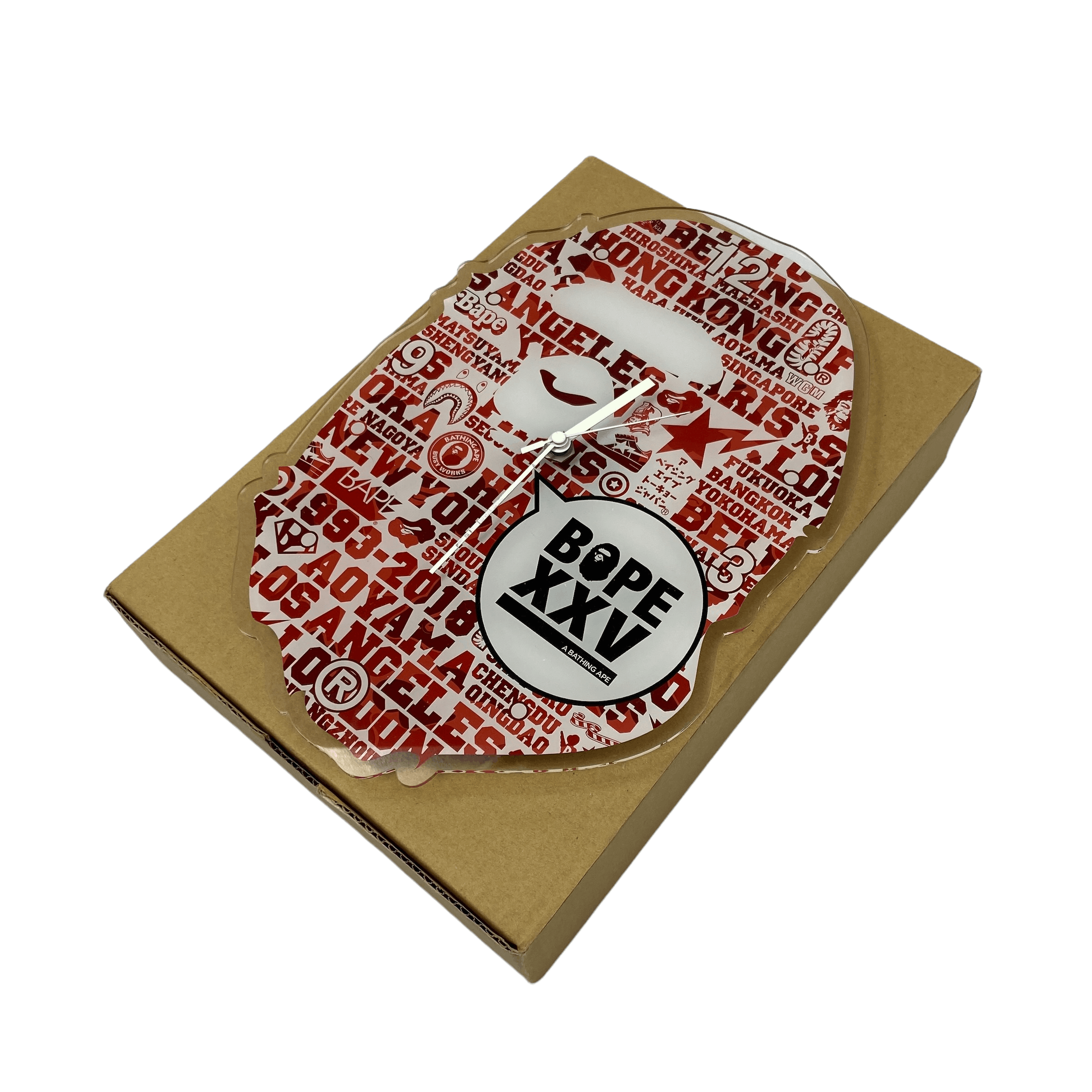 image of Bape Xxv Ape Head Clock in Red, Men's