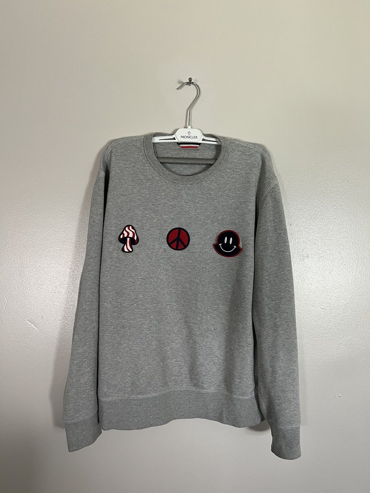 Pre-owned Moncler Patches Crewneck In Grey