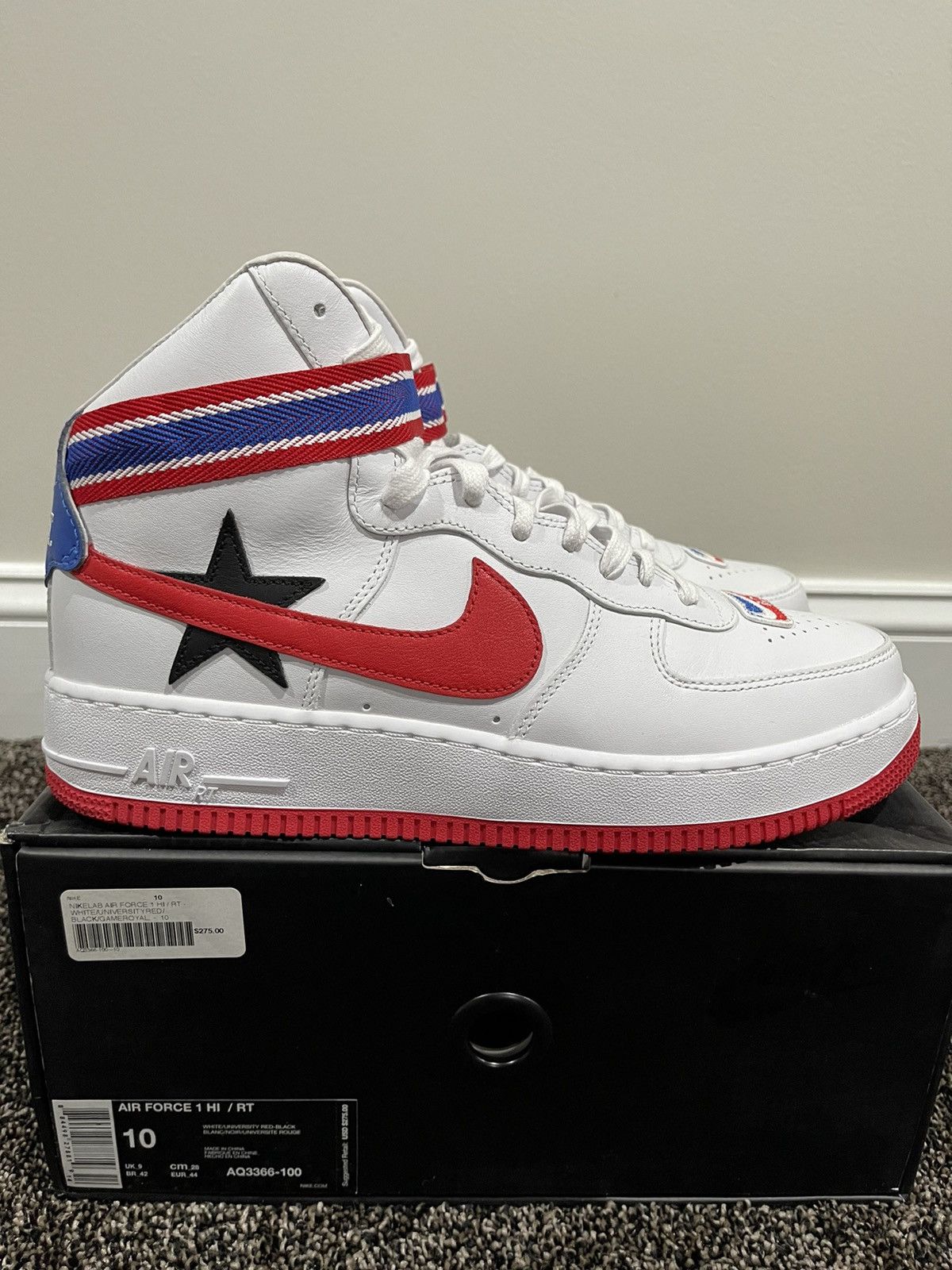 image of Nike Air Force 1 High Riccardo Tisci Victorious Minotaurs Shoes in White, Men's (Size 10)