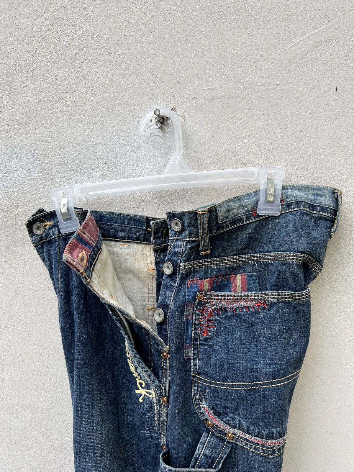 Vintage MEDICAL BRANCH Japan Distressed Embroidery Patchwork Denim Size US 31 - 12 Thumbnail
