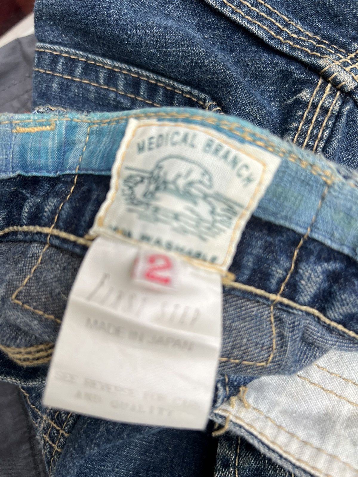 Vintage MEDICAL BRANCH Japan Distressed Embroidery Patchwork Denim Size US 31 - 15 Thumbnail
