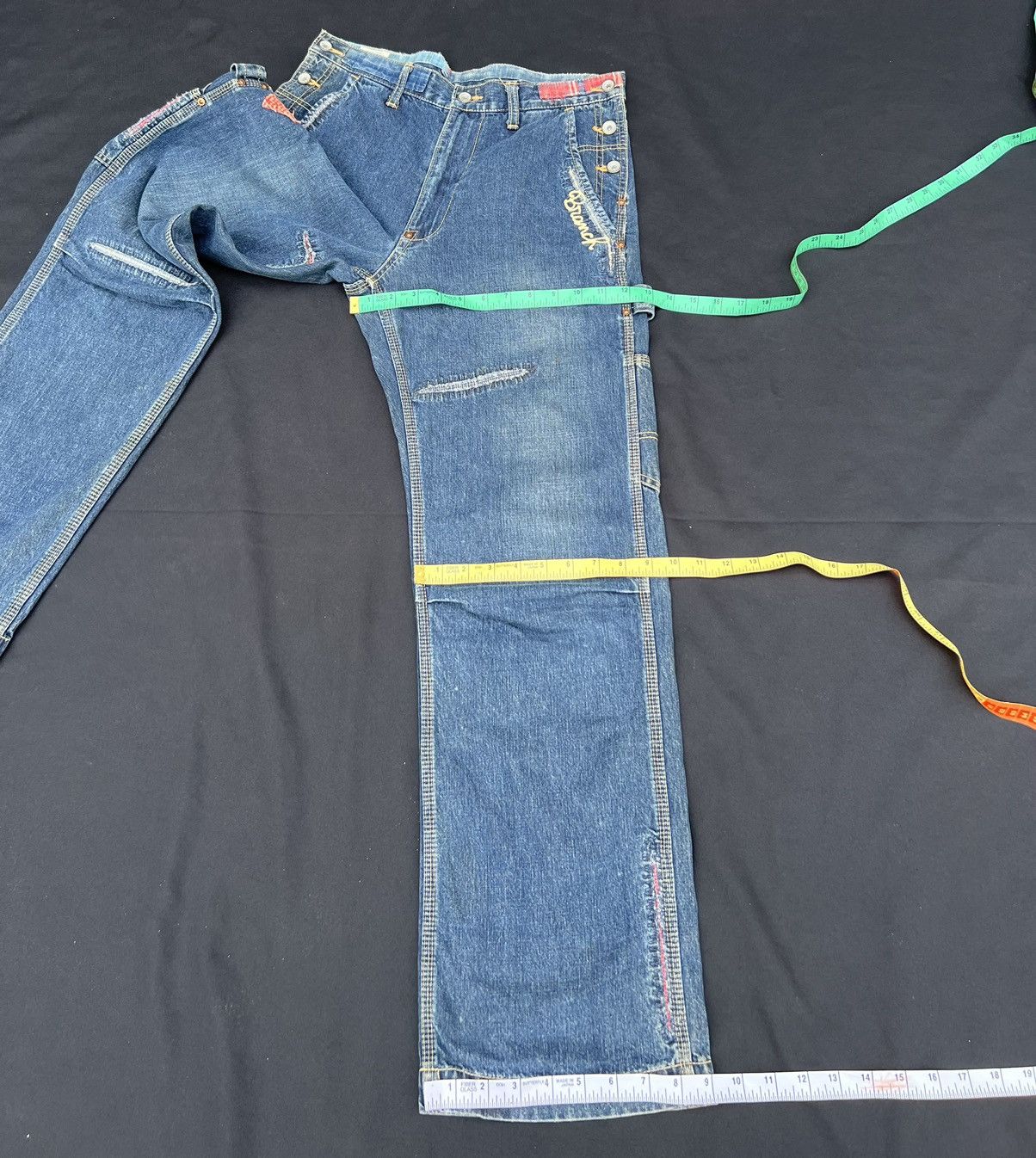 Vintage MEDICAL BRANCH Japan Distressed Embroidery Patchwork Denim Size US 31 - 18 Thumbnail