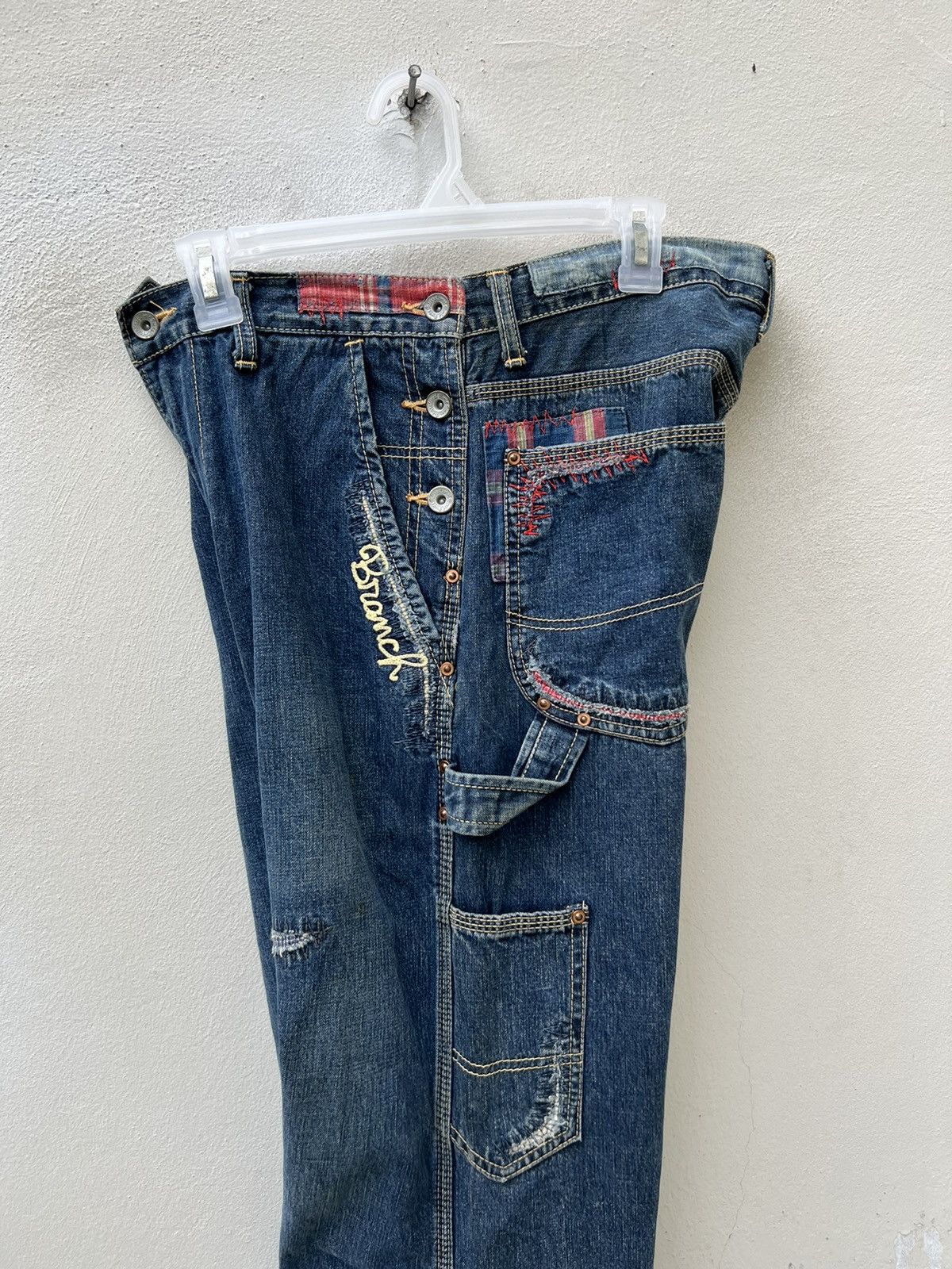 Vintage MEDICAL BRANCH Japan Distressed Embroidery Patchwork Denim Size US 31 - 11 Thumbnail