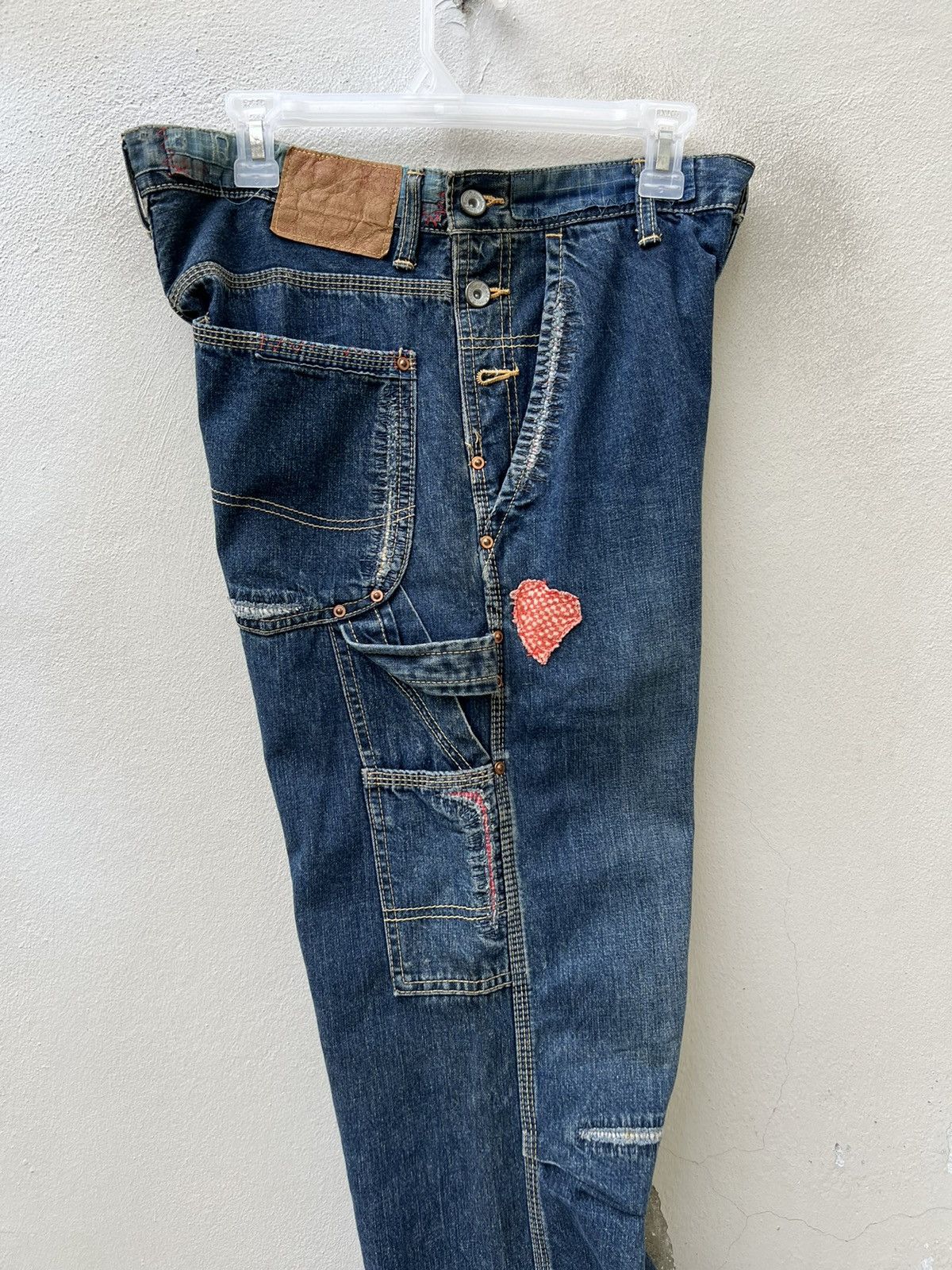 Vintage MEDICAL BRANCH Japan Distressed Embroidery Patchwork Denim Size US 31 - 13 Thumbnail