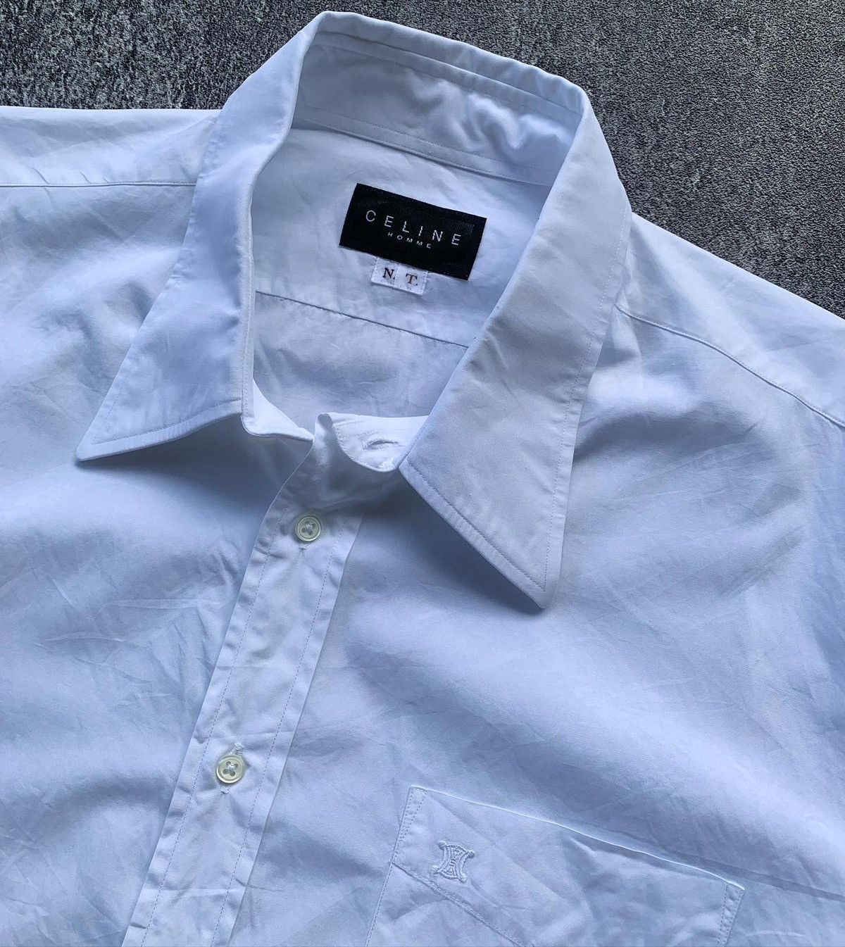 Celine Vintage Celine Homme White Shirt Size US L / EU 52-54 / 3 - 3 Thumbnail
