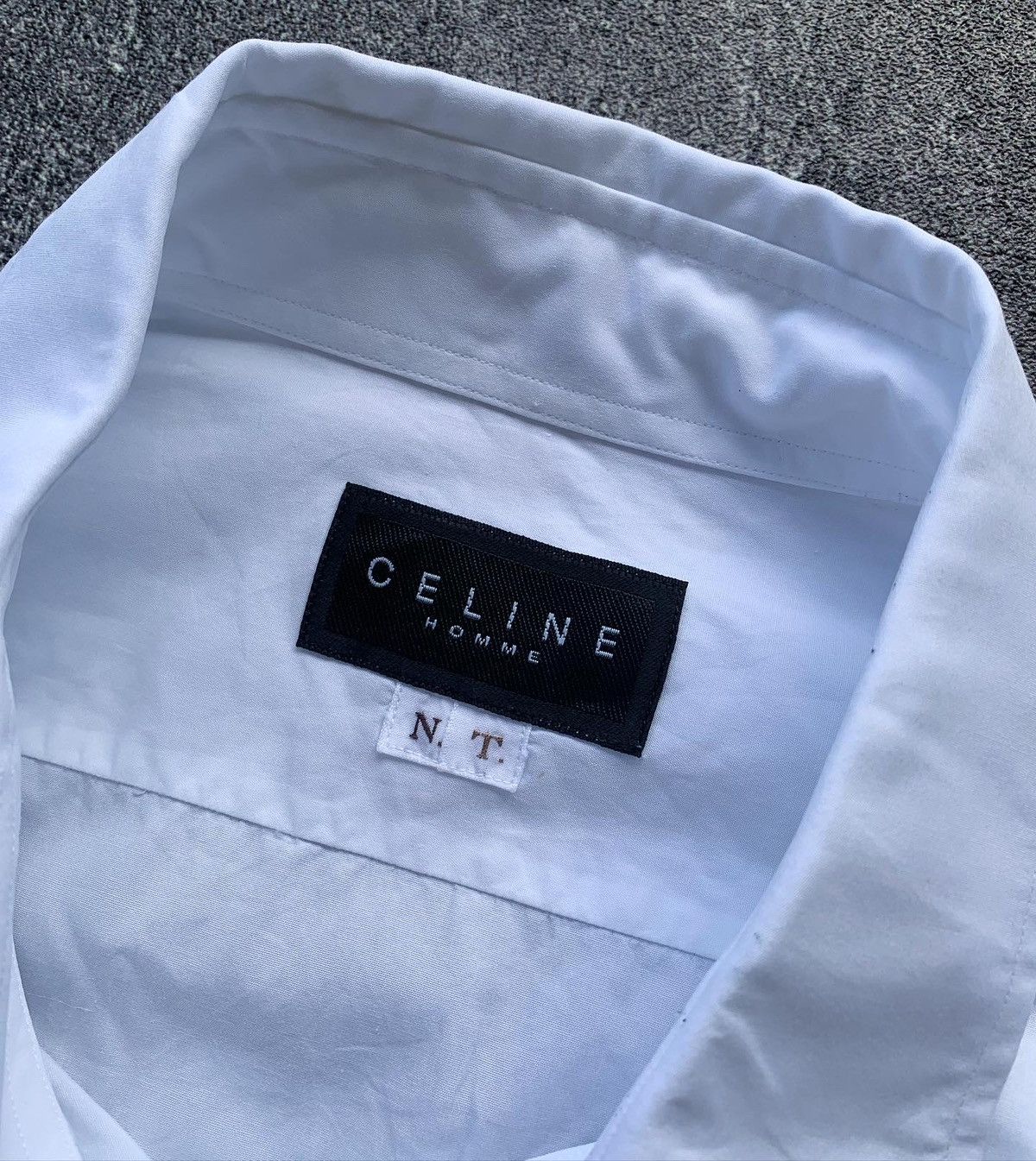 Celine Vintage Celine Homme White Shirt Size US L / EU 52-54 / 3 - 4 Thumbnail