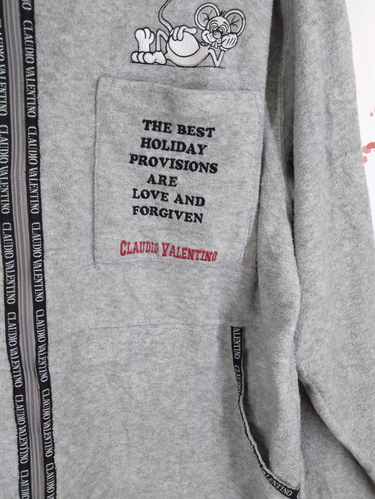 Cartoon Network × Valentino × Vintage CLAUDIO VALENTINO Paris Fleece Sweatshirt Sweater Size US L / EU 52-54 / 3 - 4 Thumbnail