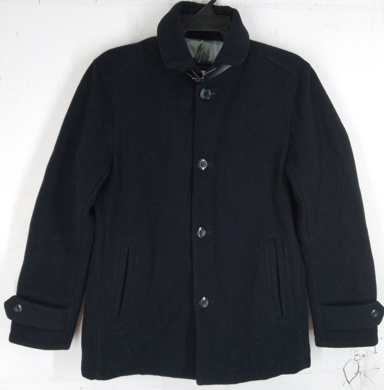 Japanese Brand × Rhythm × United Arrows Vintage Japan UNITED ARROWS RHYTHM Wool Peacoat Jacket Size US S / EU 44-46 / 1 - 1 Thumbnail