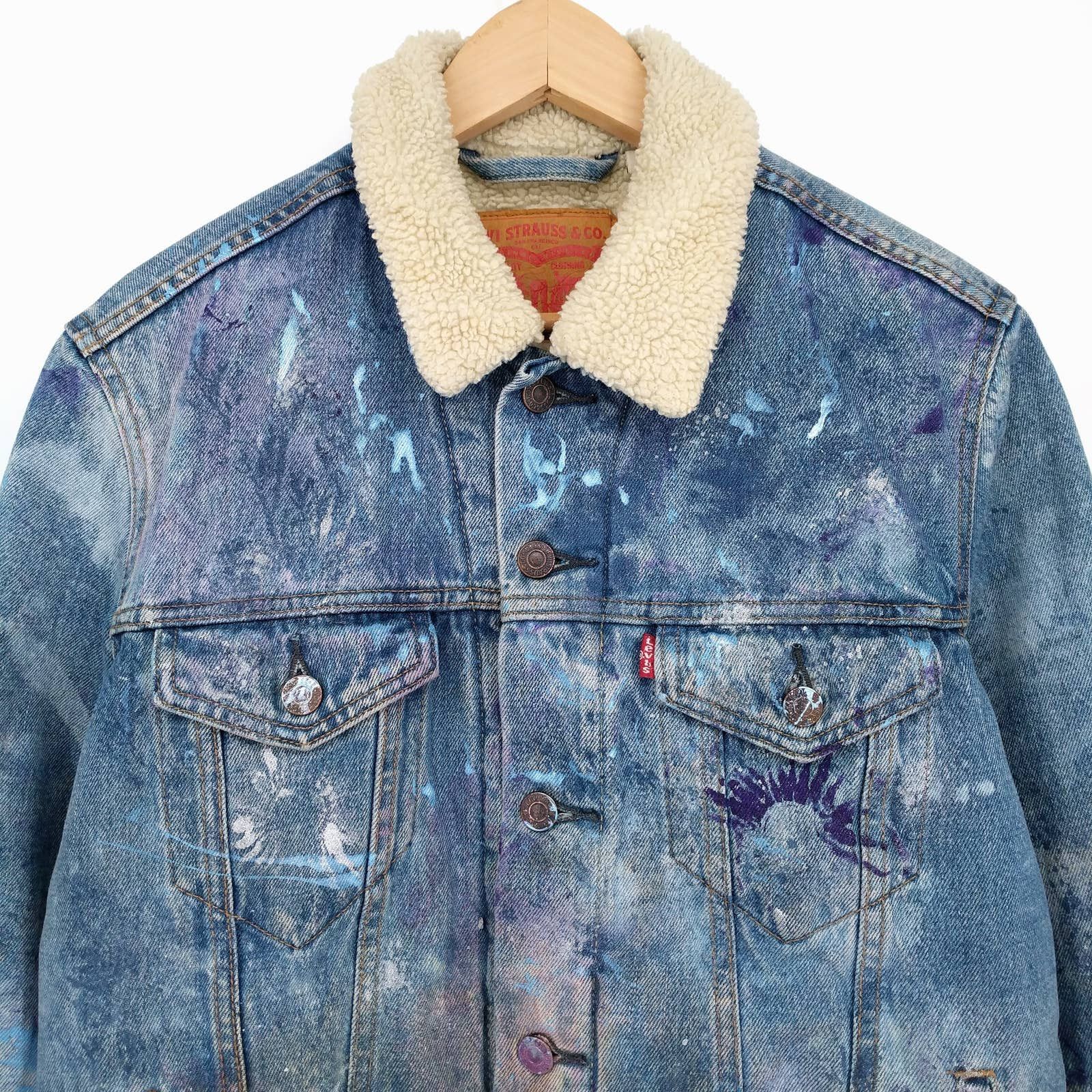 Levi's Levi's Custom Sherpa Denim Trucker Painter Jean Jacket Sz S Size US S / EU 44-46 / 1 - 2 Thumbnail