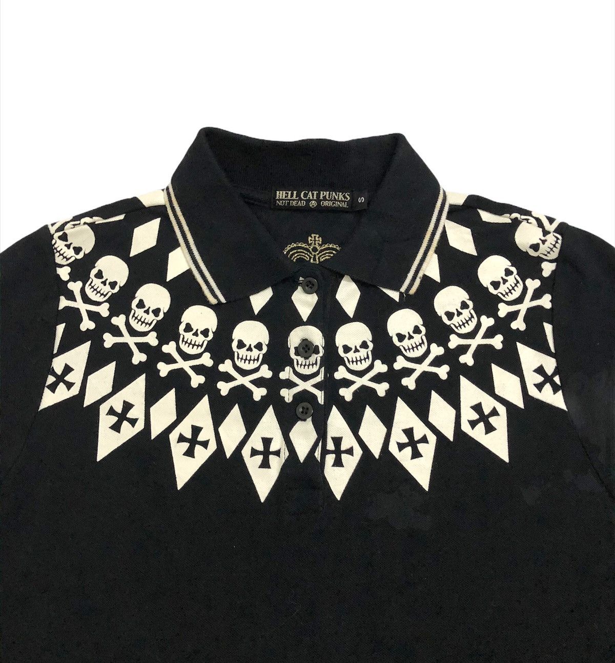 Beauty Beast 🔥Anarchy🔥00’s Hell Cat Punk polo tee Size US S / EU 44-46 / 1 - 4 Thumbnail