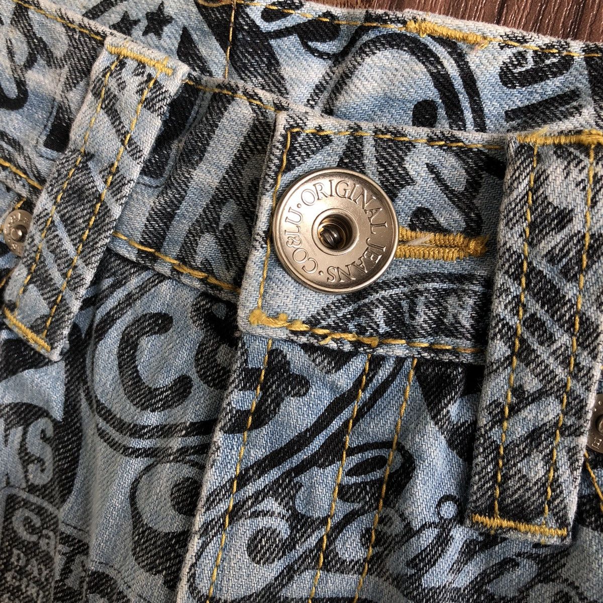Japanese Brand CO&LU Fullprint Denim Jeans Size US 30 / EU 46 - 4 Thumbnail
