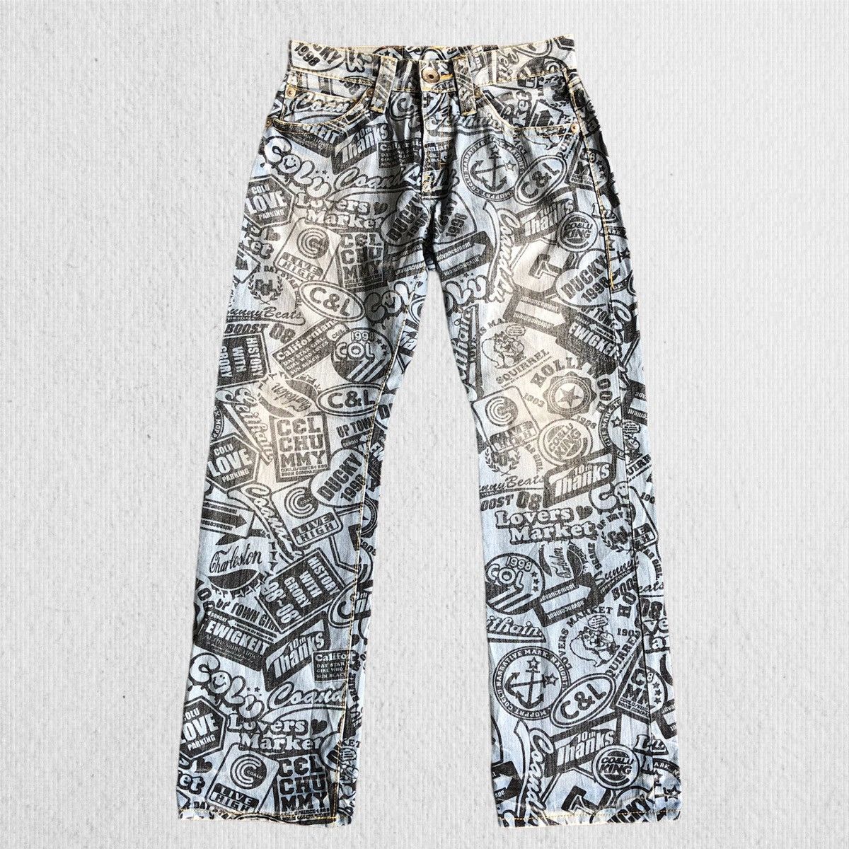 Japanese Brand CO&LU Fullprint Denim Jeans Size US 30 / EU 46 - 1 Thumbnail