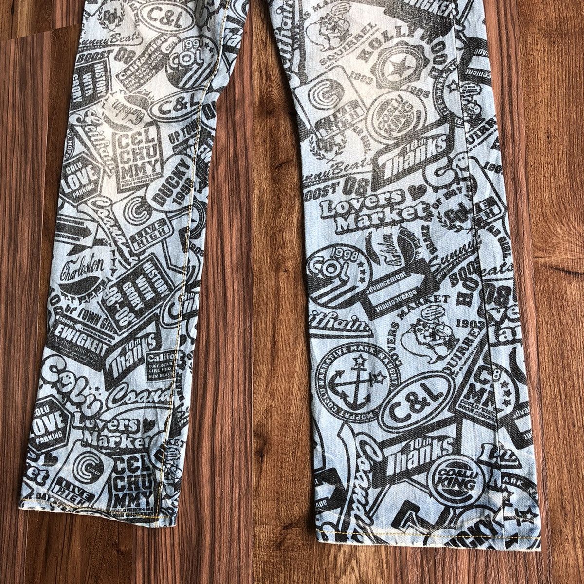 Japanese Brand CO&LU Fullprint Denim Jeans Size US 30 / EU 46 - 3 Thumbnail