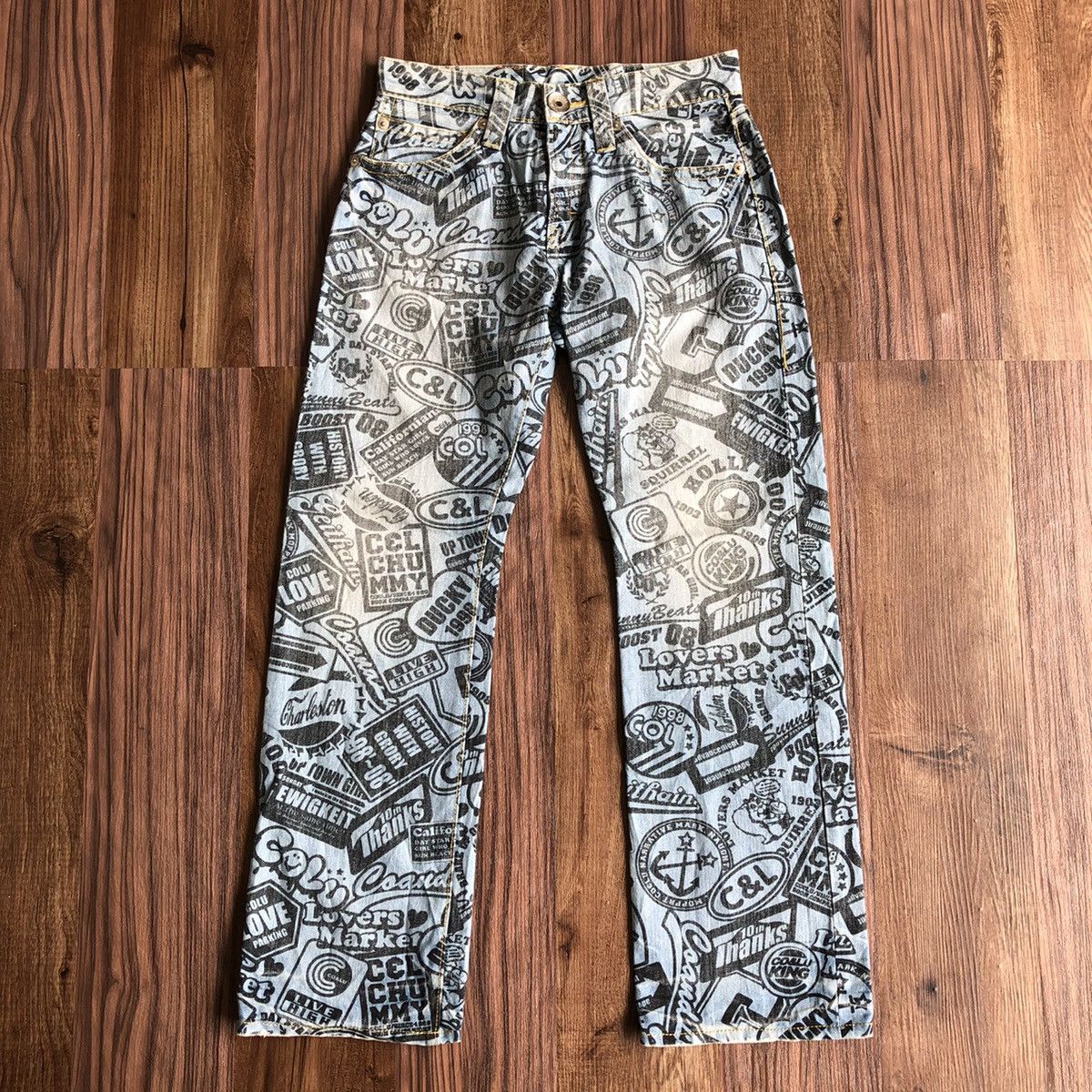 Japanese Brand CO&LU Fullprint Denim Jeans Size US 30 / EU 46 - 9 Thumbnail