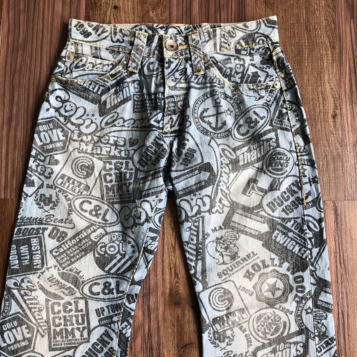 Japanese Brand CO&LU Fullprint Denim Jeans Size US 30 / EU 46 - 2 Thumbnail
