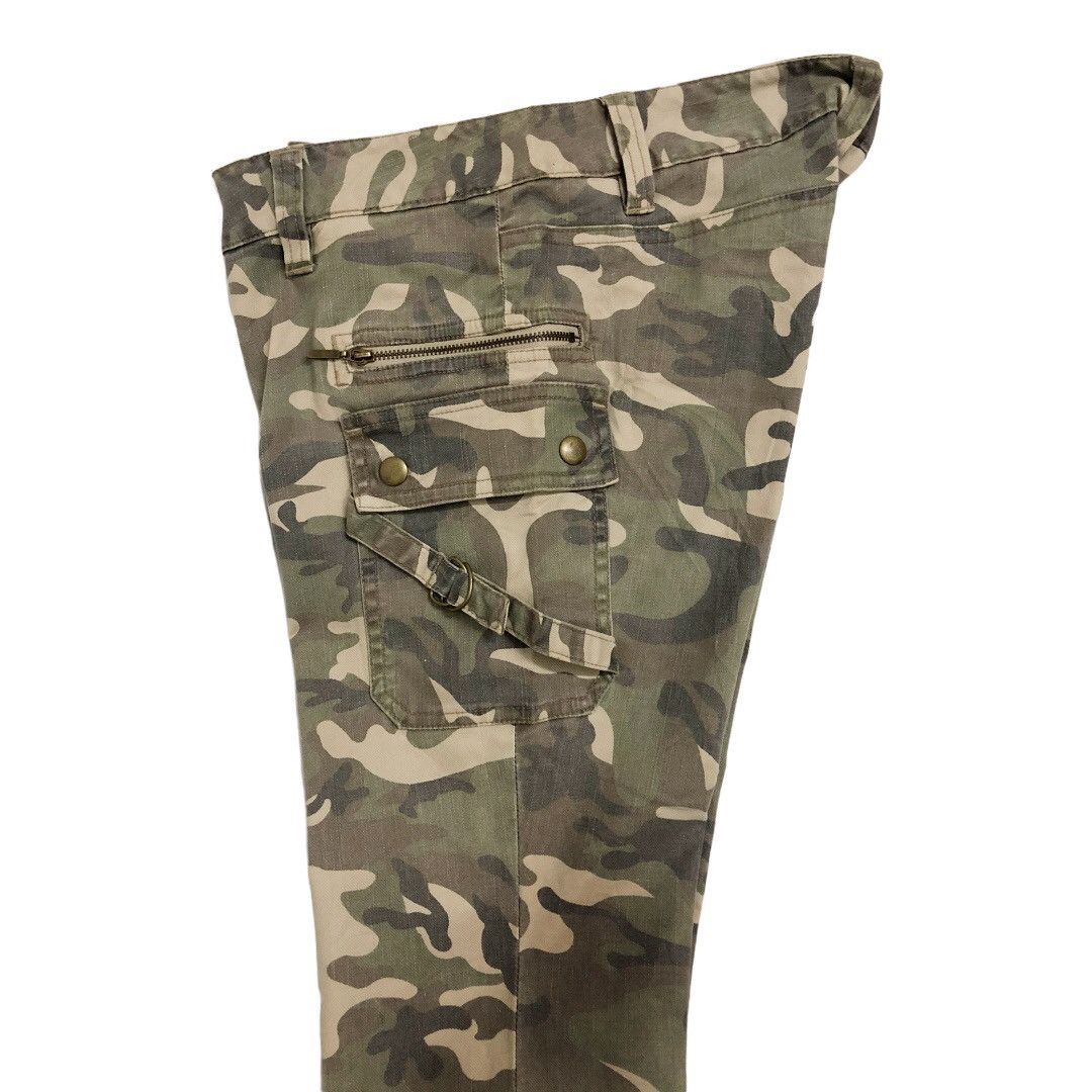 If Six Was Nine 💥Tribe culture💥 LUCCICA camo cargo flared pants Size US 31 - 13 Thumbnail