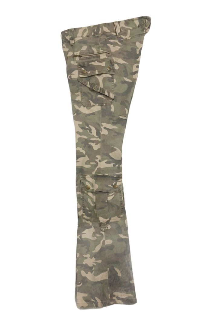 If Six Was Nine 💥Tribe culture💥 LUCCICA camo cargo flared pants Size US 31 - 11 Thumbnail