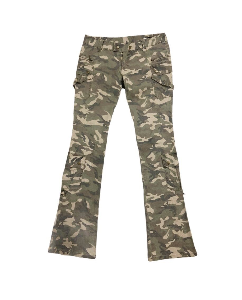 If Six Was Nine 💥Tribe culture💥 LUCCICA camo cargo flared pants Size US 31 - 1 Thumbnail