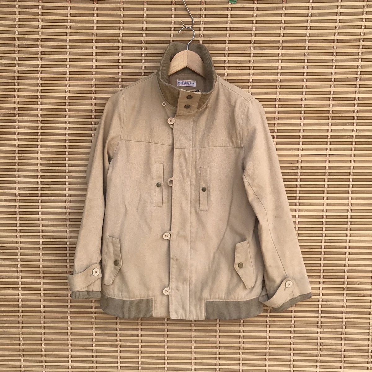 image of Blue Blue Japan Blue Moon Blue Duck Canvas Chore Buttom Zipper Jacket in Brown, Men's (Size Small)