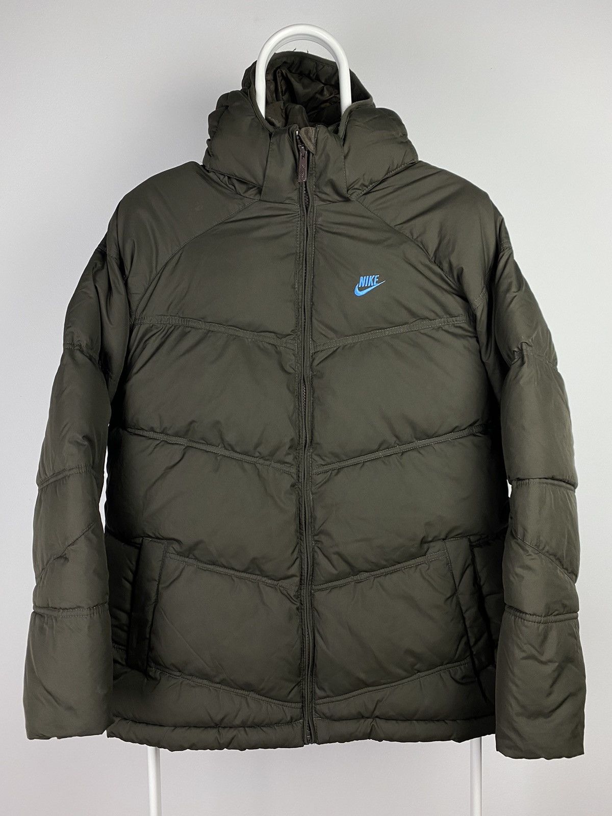 Nike × Vintage Nike vintage brown puffer jacket baby blue swoosh Size US M / EU 48-50 / 2 - 1 Thumbnail