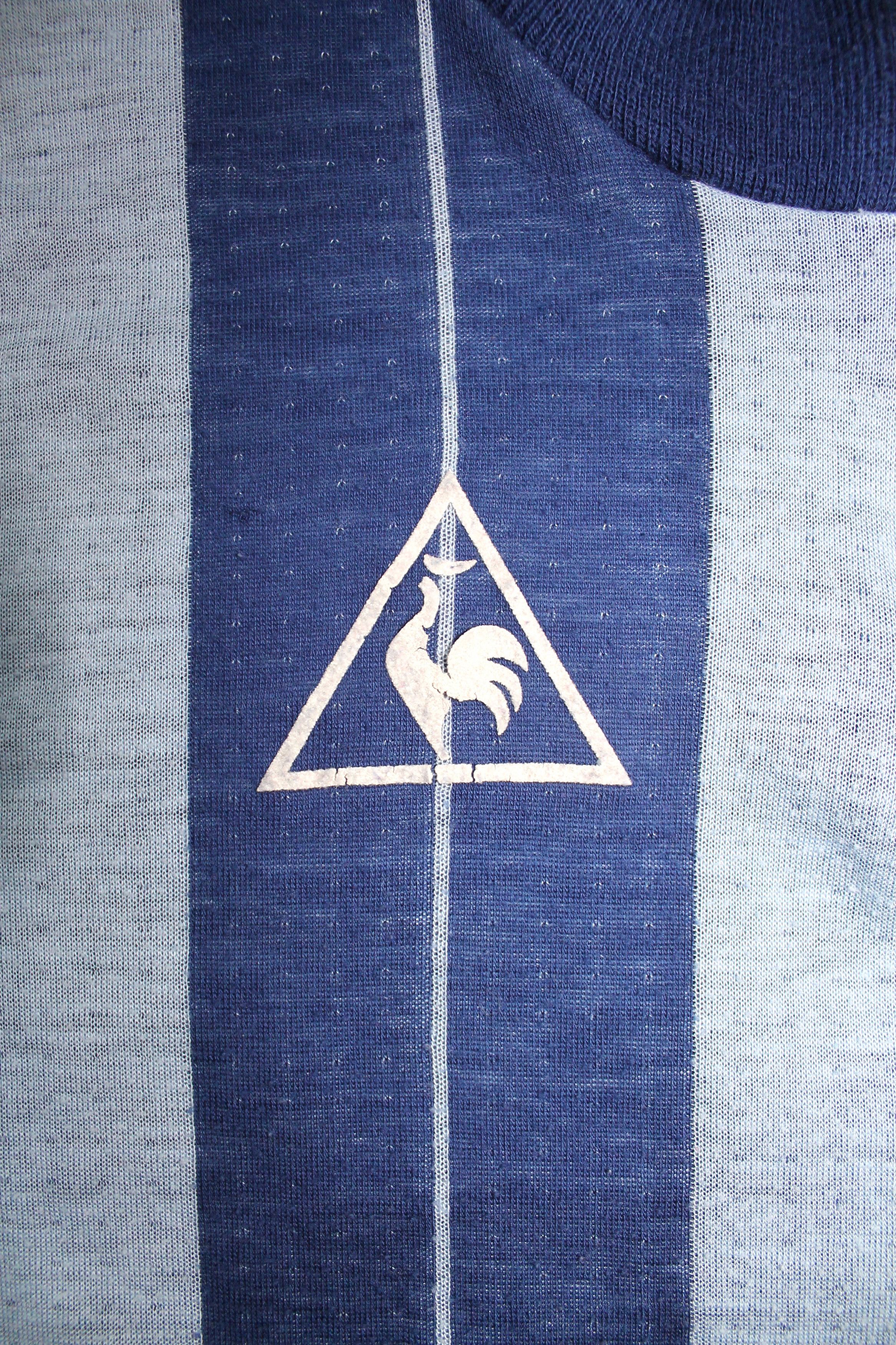 Vintage 70's / 80's Le Coq Sportif Striped Cycling Jersey in Blue, Men's — image 6 of 6