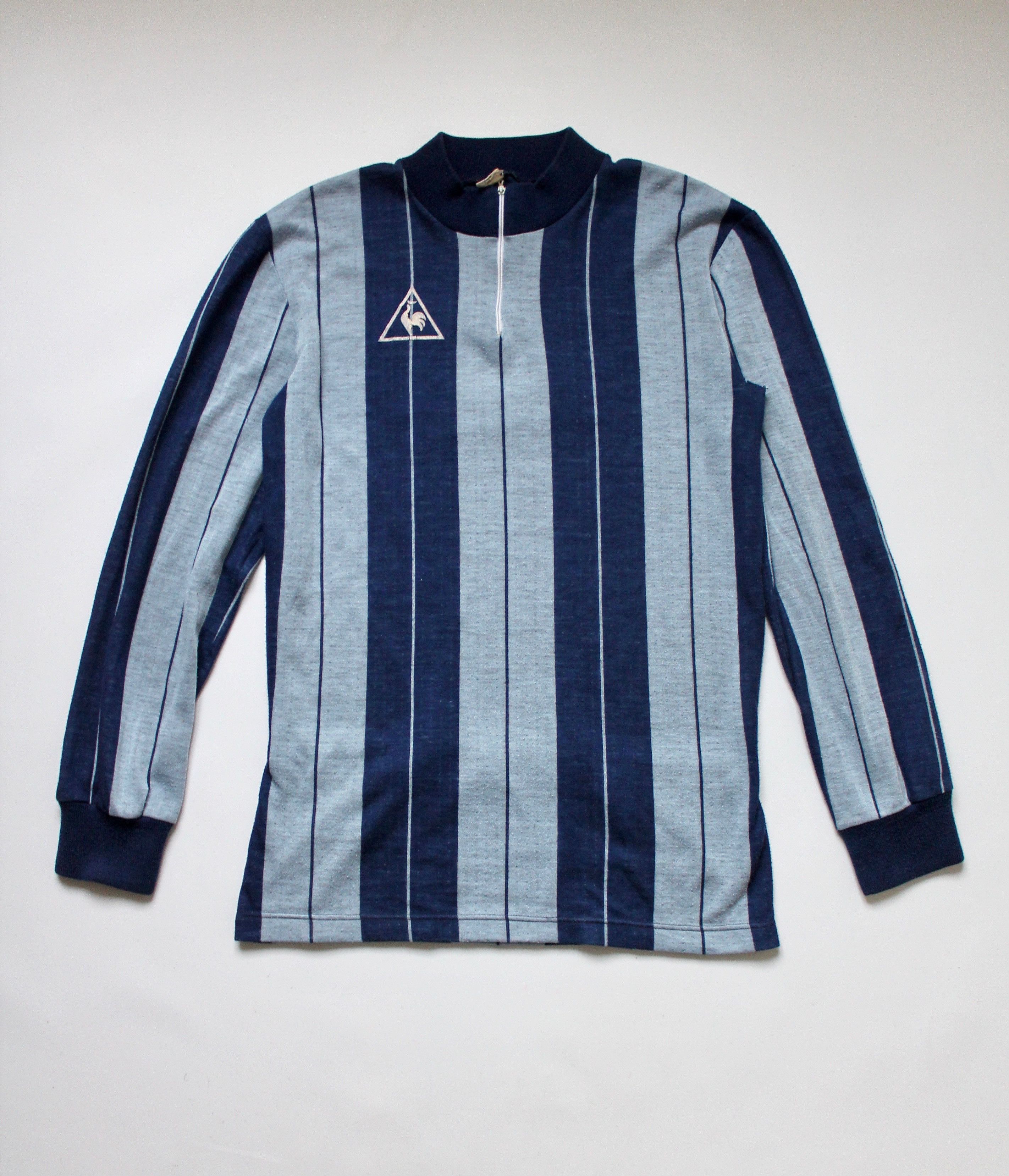 Vintage 70's / 80's Le Coq Sportif Striped Cycling Jersey in Blue, Men's — image 2 of 6