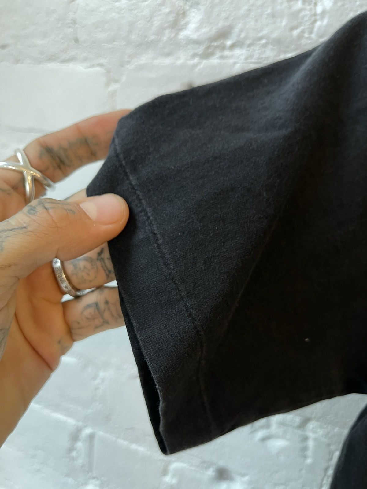Vintage Vintage FUCK OFF & DIE Single Stitch Black Shirt INSANE Size US S / EU 44-46 / 1 - 4 Thumbnail