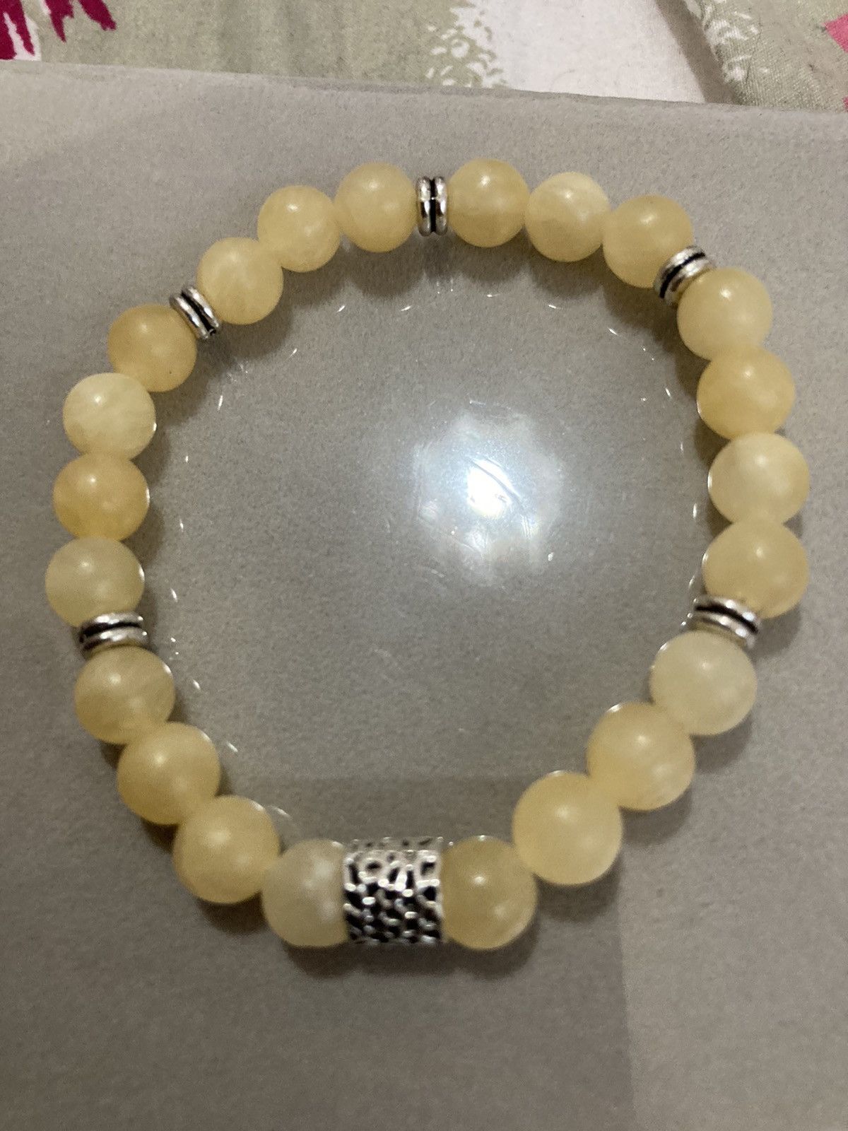 Handmade SALE Yellow calcite beaded bracelet Size ONE SIZE - 1 Thumbnail