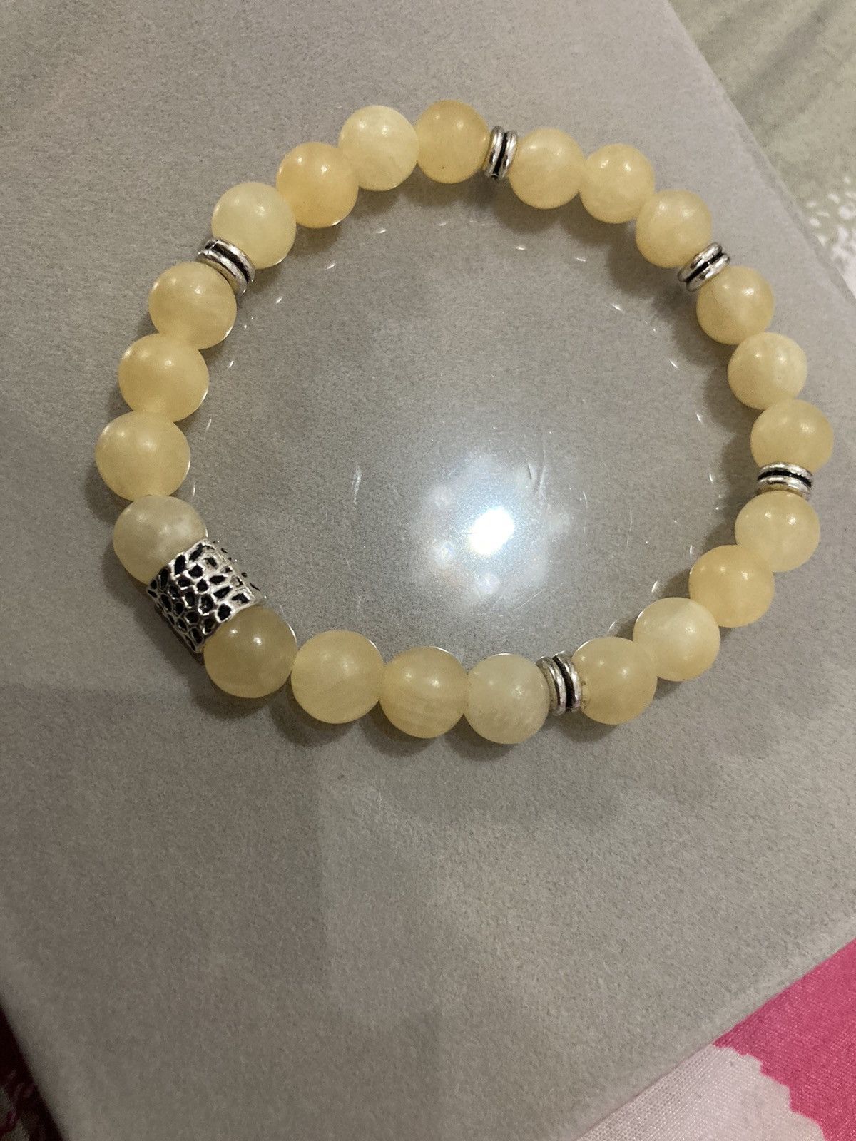 Handmade SALE Yellow calcite beaded bracelet Size ONE SIZE - 2 Thumbnail