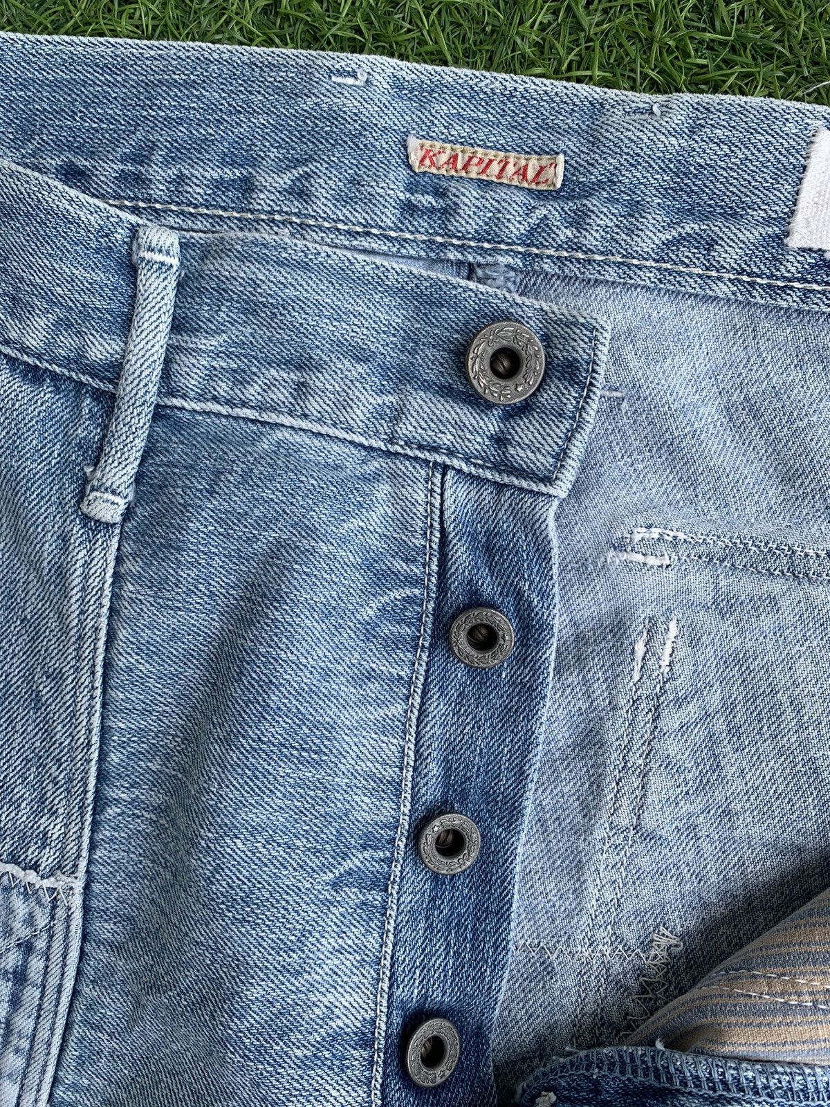 Kapital 🔥Insane Design Vintage Kapital Patch Work Denim Jeans Size US 32 / EU 48 - 14 Thumbnail