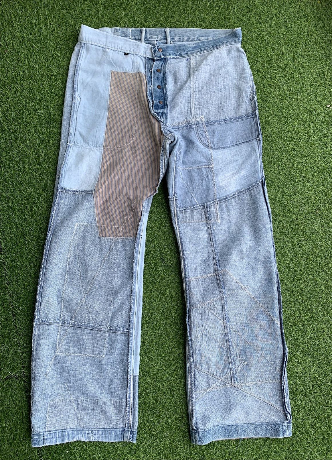 Kapital 🔥Insane Design Vintage Kapital Patch Work Denim Jeans Size US 32 / EU 48 - 17 Thumbnail