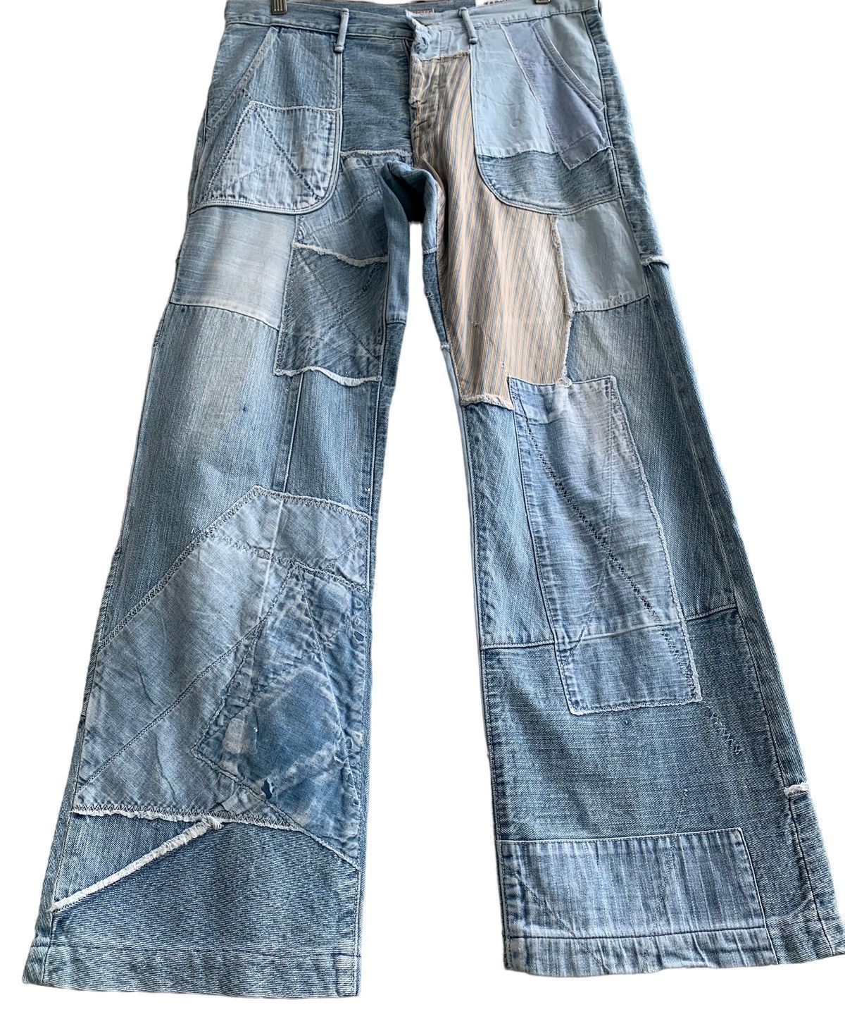 Kapital 🔥Insane Design Vintage Kapital Patch Work Denim Jeans Size US 32 / EU 48 - 4 Thumbnail