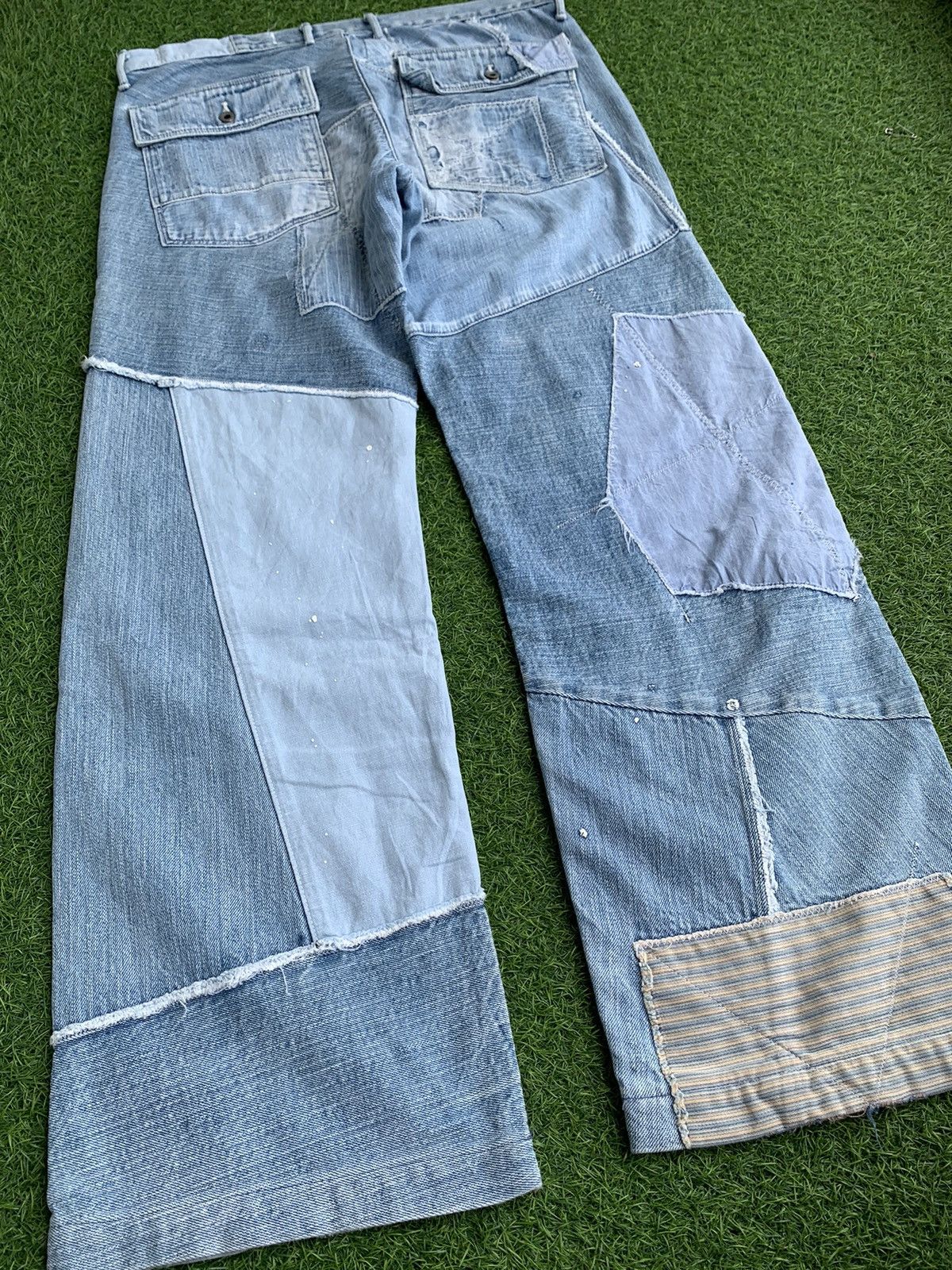 Kapital 🔥Insane Design Vintage Kapital Patch Work Denim Jeans Size US 32 / EU 48 - 10 Thumbnail