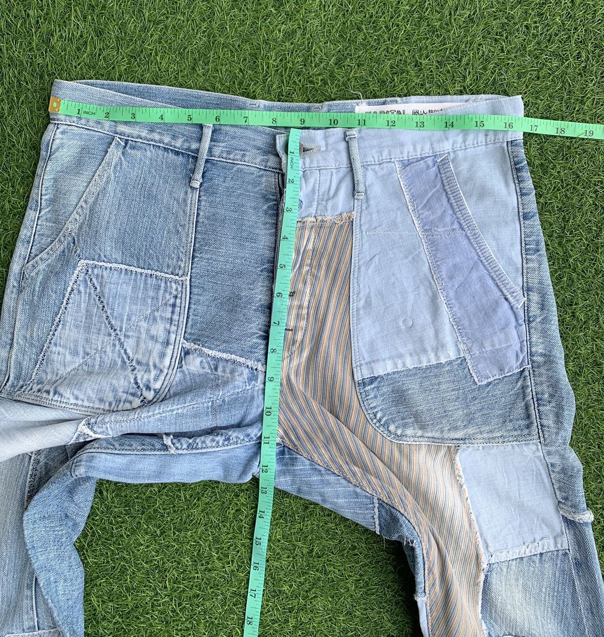 Kapital 🔥Insane Design Vintage Kapital Patch Work Denim Jeans Size US 32 / EU 48 - 19 Thumbnail