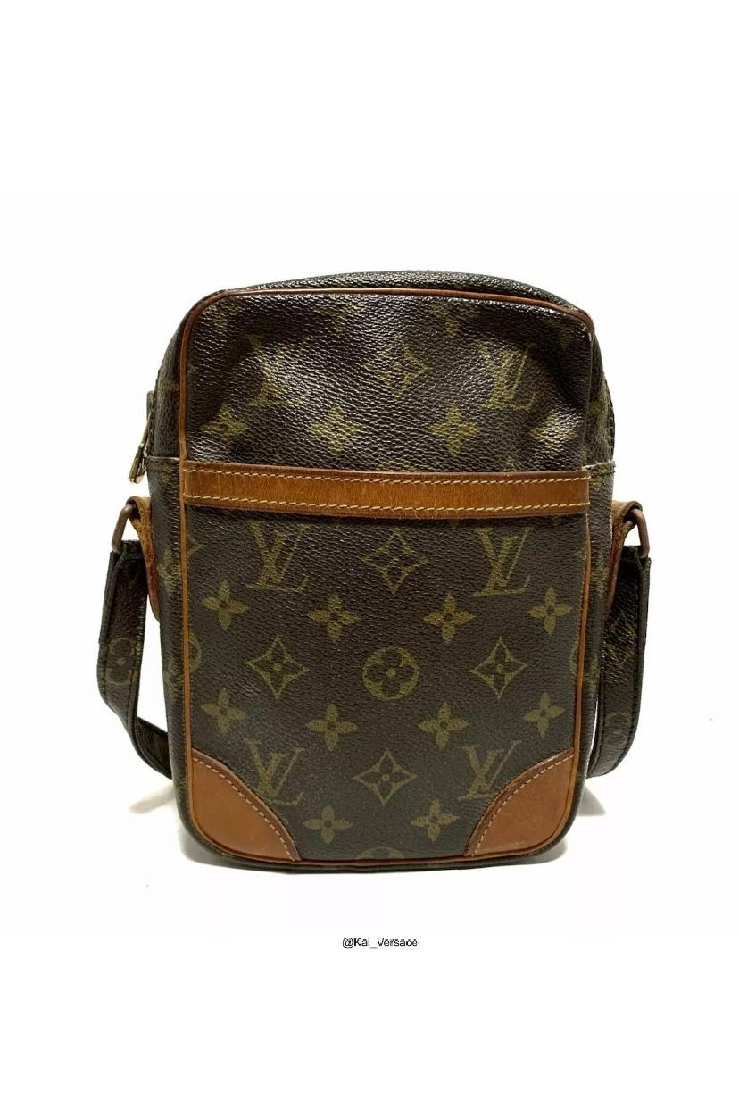 Monogram Leather Danube GM Cross Body Bag (Authentic Pre-Owned