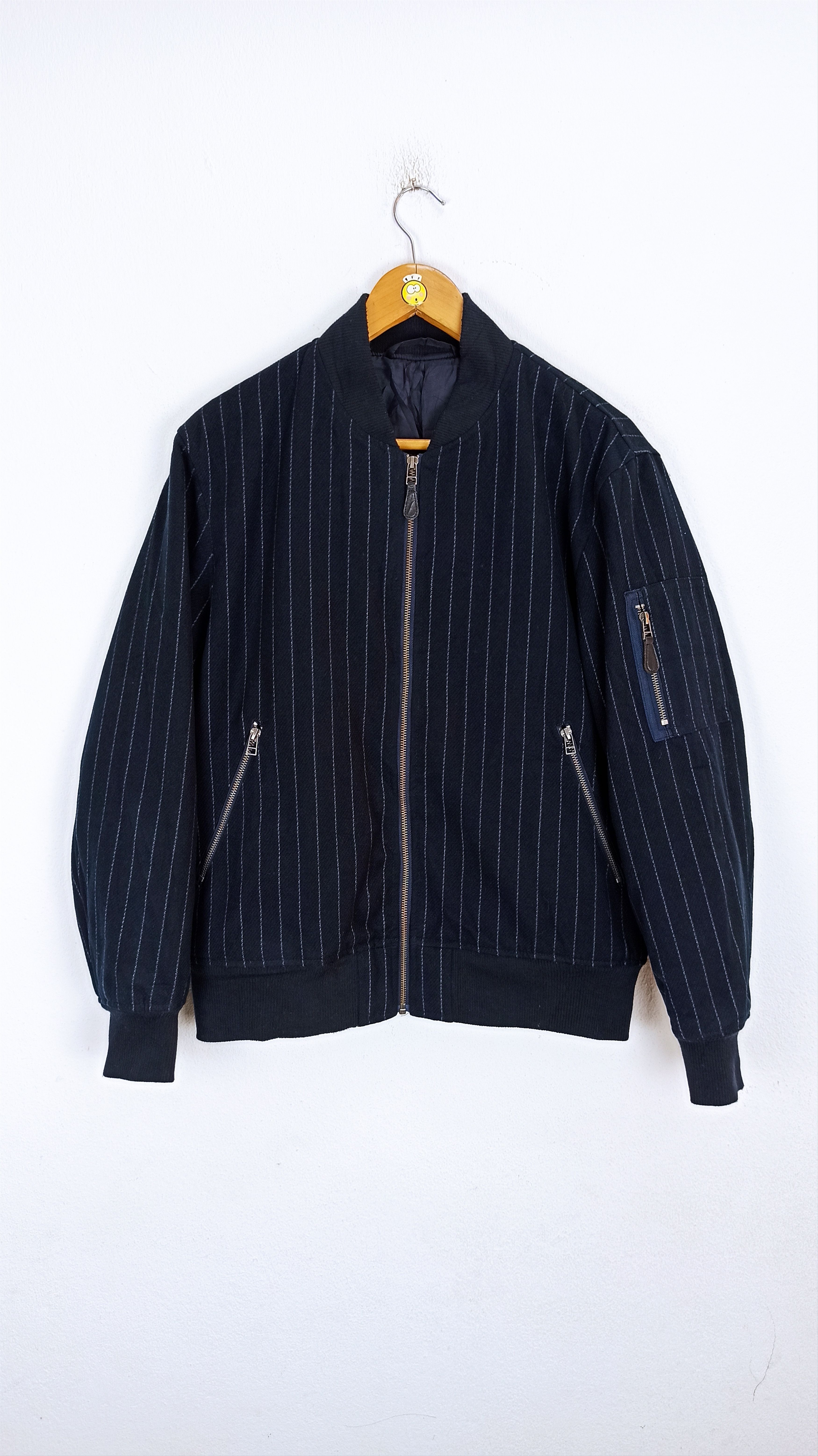 Japanese Brand 🔥STEALS🔥 G.U Hickory Stripe 100% Wool Varsity Jacket Size US L / EU 52-54 / 3 - 1 Thumbnail