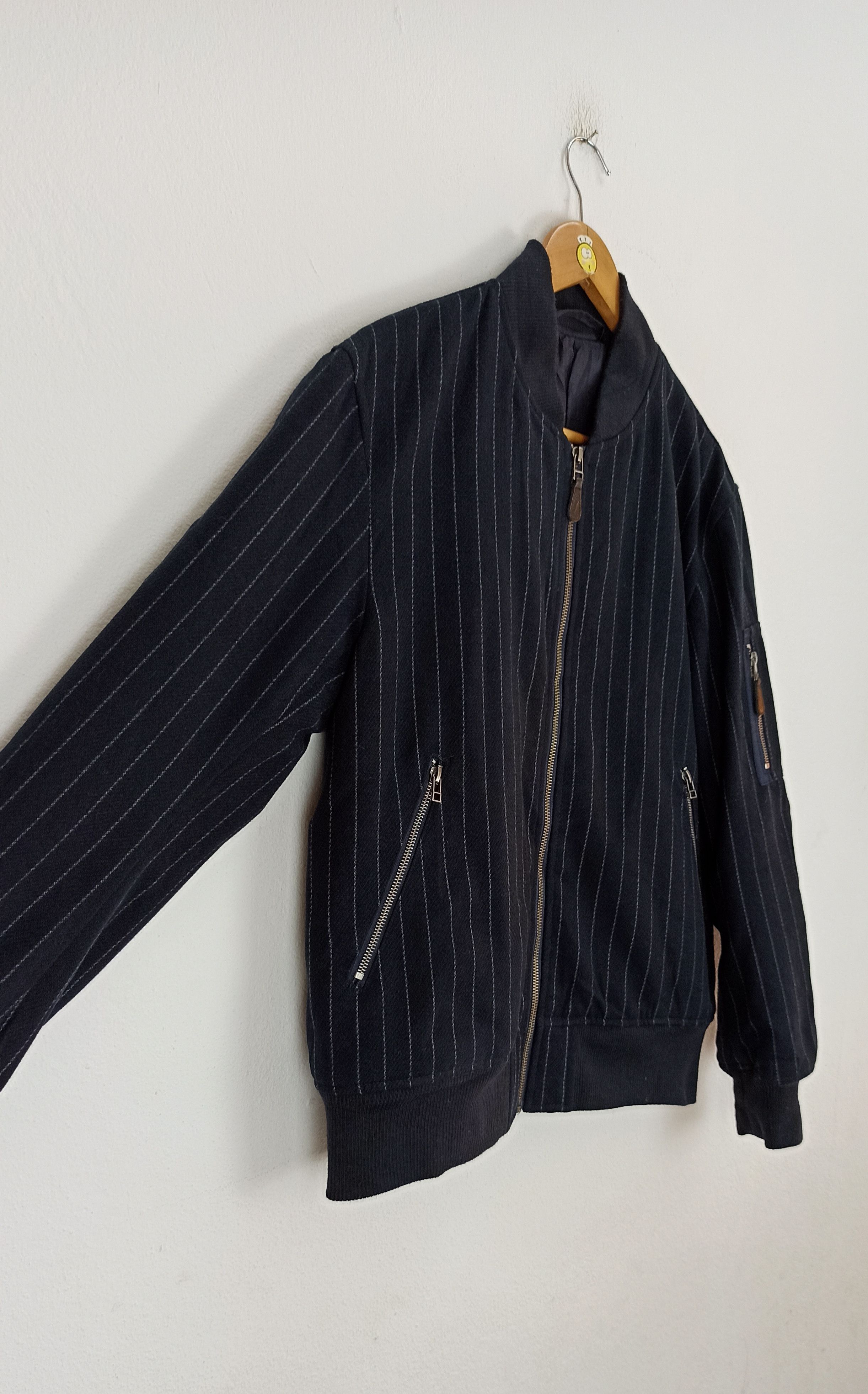 Japanese Brand 🔥STEALS🔥 G.U Hickory Stripe 100% Wool Varsity Jacket Size US L / EU 52-54 / 3 - 2 Thumbnail