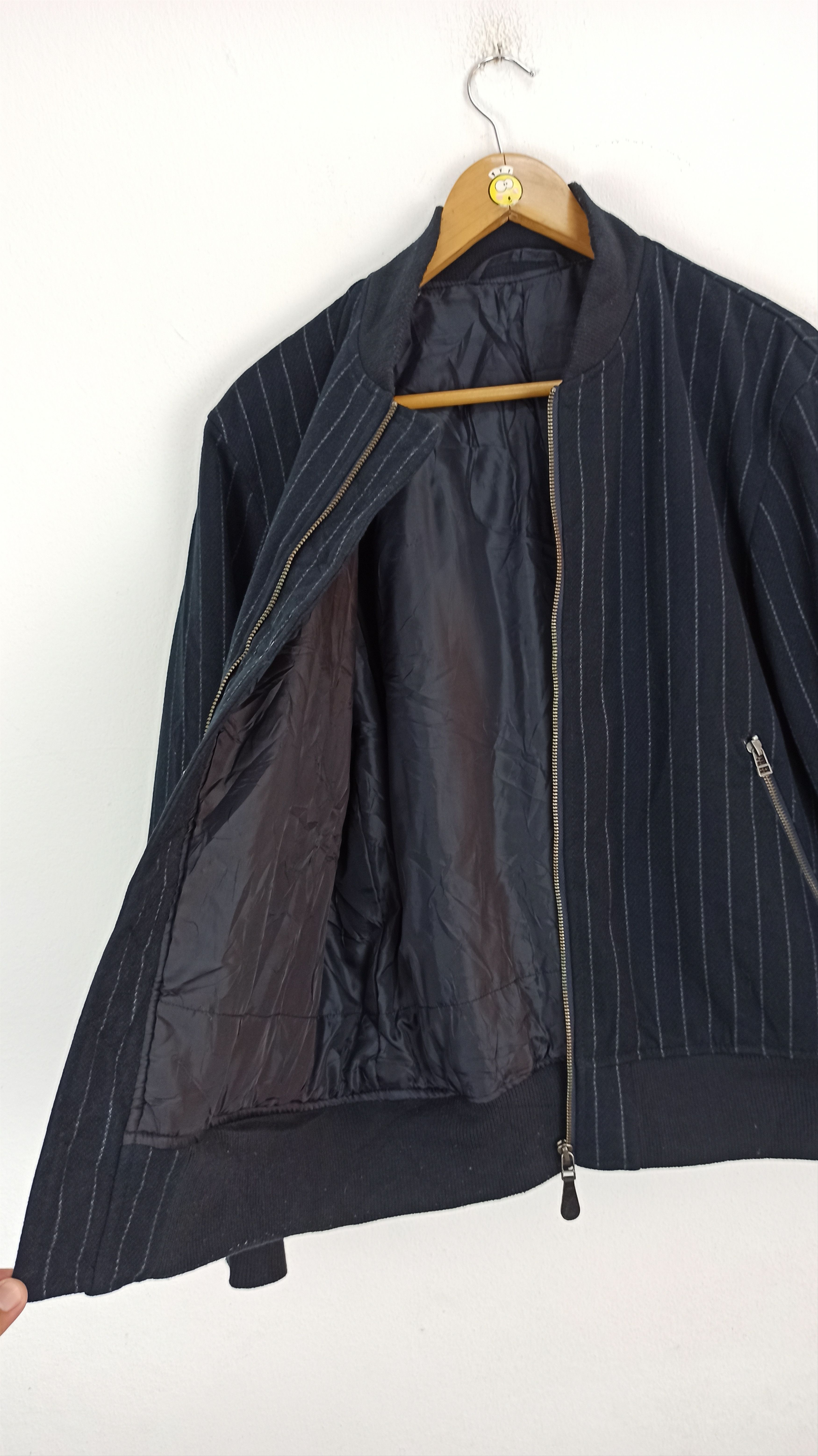 Japanese Brand 🔥STEALS🔥 G.U Hickory Stripe 100% Wool Varsity Jacket Size US L / EU 52-54 / 3 - 5 Thumbnail