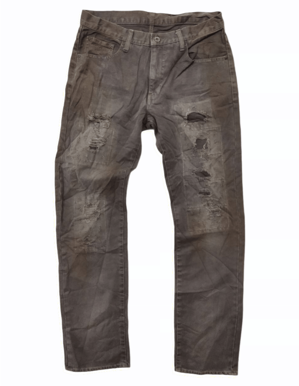 image of Distressed Denim x Takeo Kikuchi Japanese Takeo Kikuchi Distressed Design Jeans in Grey (Size 32)