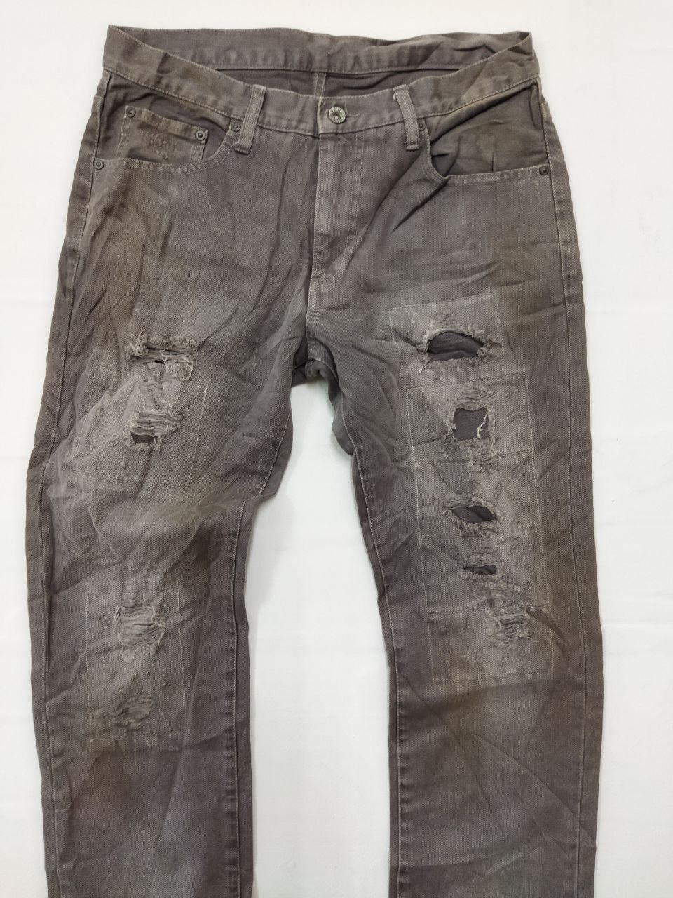 Japanese Brand × Takeo Kikuchi Rare!! Japanese TAKEO KIKUCHI Distressed Design Jeans Size US 32 / EU 48 - 14 Thumbnail