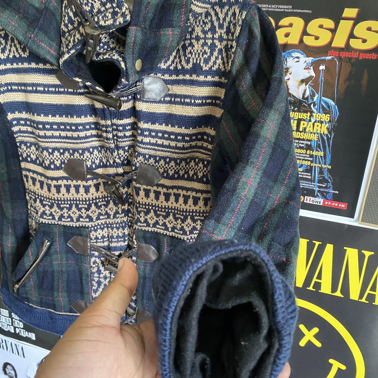 Vintage Vintage Japanese Knitted Duffle Hoodie Jacket Size US S / EU 44-46 / 1 - 5 Thumbnail