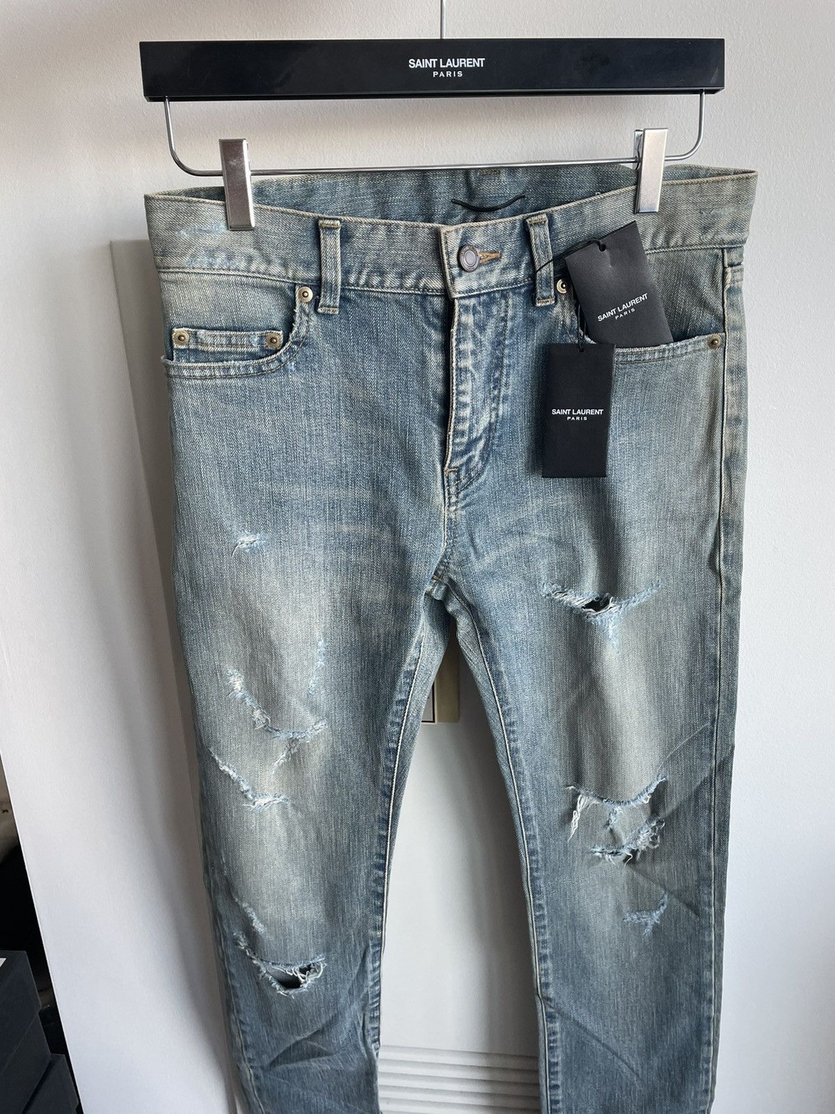 Hedi Slimane × Saint Laurent Paris Super Rare Saint Laurent Trash Denim by Hedi Slimane Size US 29 - 20 Thumbnail