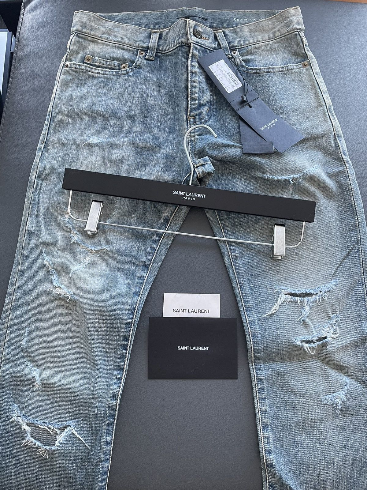 Hedi Slimane × Saint Laurent Paris Super Rare Saint Laurent Trash Denim by Hedi Slimane Size US 29 - 14 Thumbnail