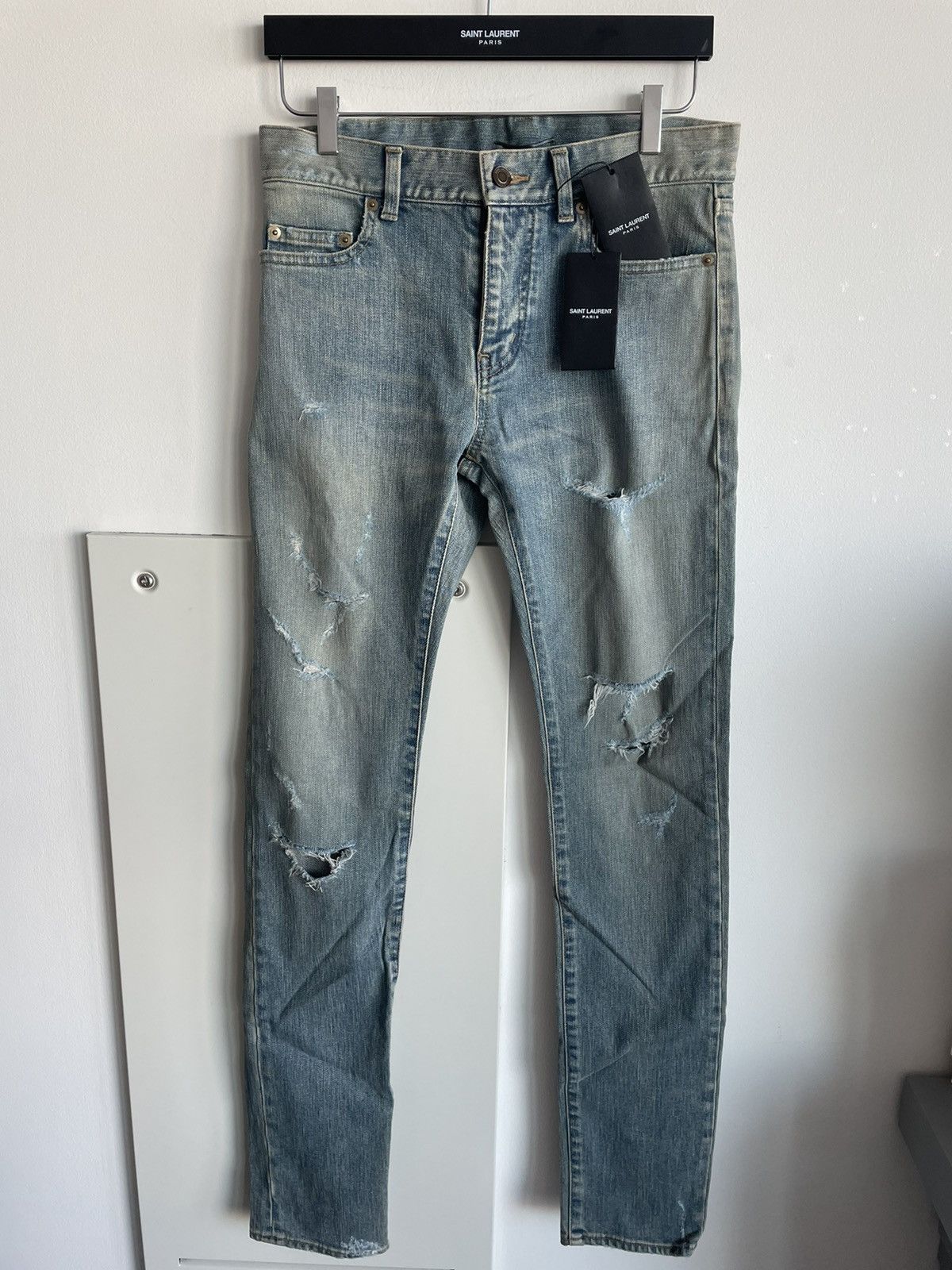 Hedi Slimane × Saint Laurent Paris Super Rare Saint Laurent Trash Denim by Hedi Slimane Size US 29 - 2 Thumbnail