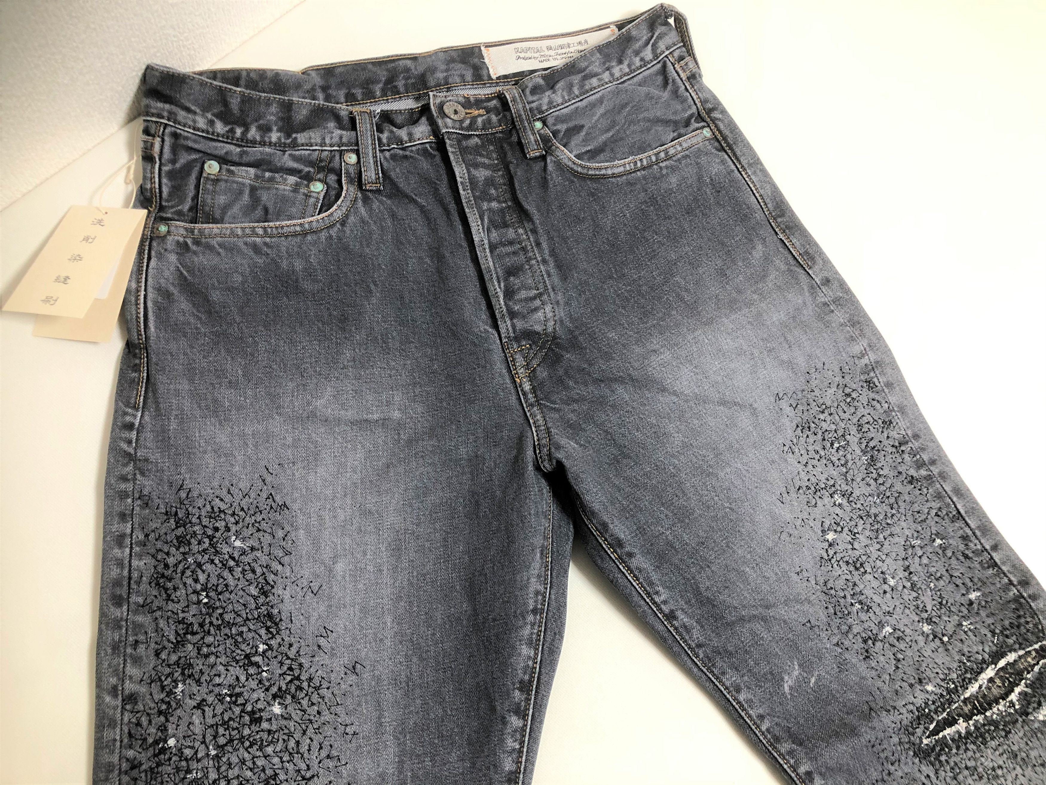 Kapital KAPITAL 14oz black denim pants monkey cisco jeans 3years 32 Size US 32 / EU 48 - 11 Thumbnail